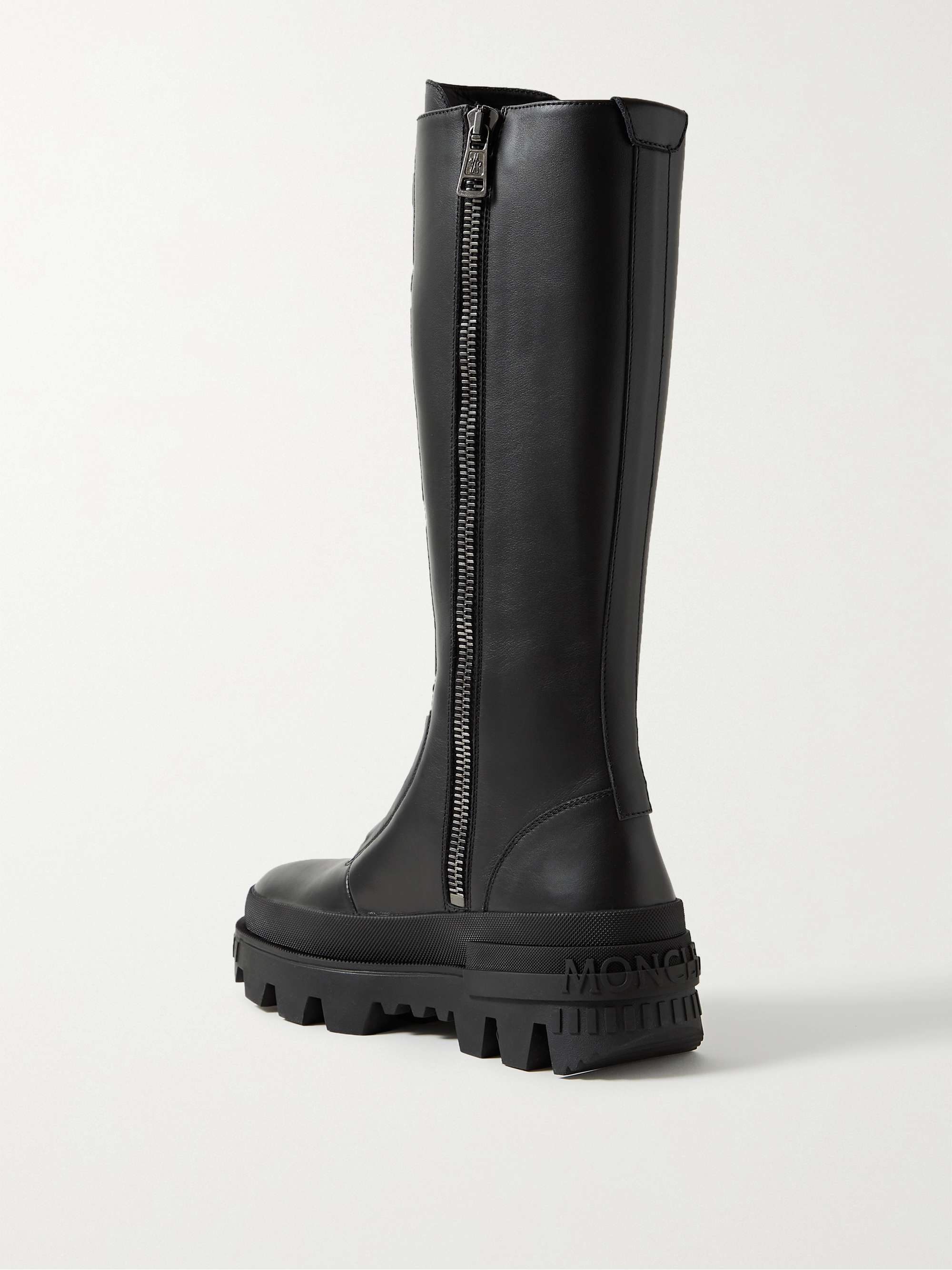 MONCLER Vail leather lace-up knee boots | NET-A-PORTER