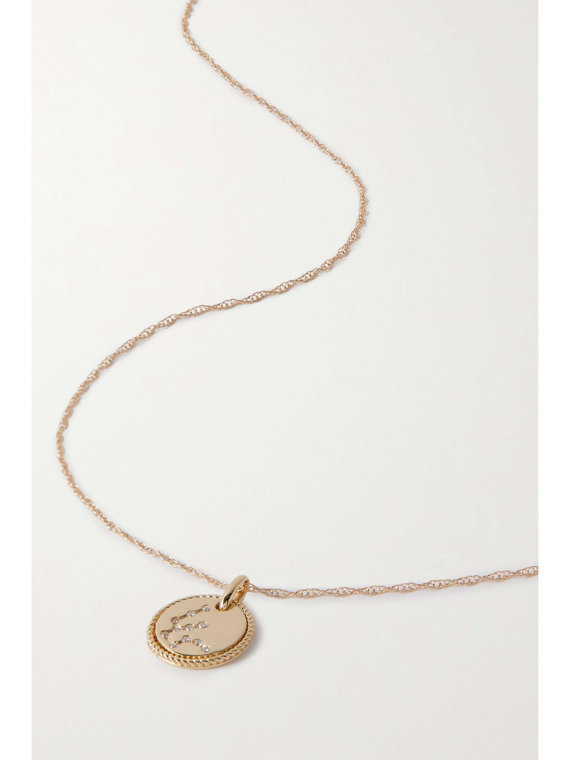 STONE AND STRAND Mini Zodiac 10karat gold diamond necklace NETAPORTER