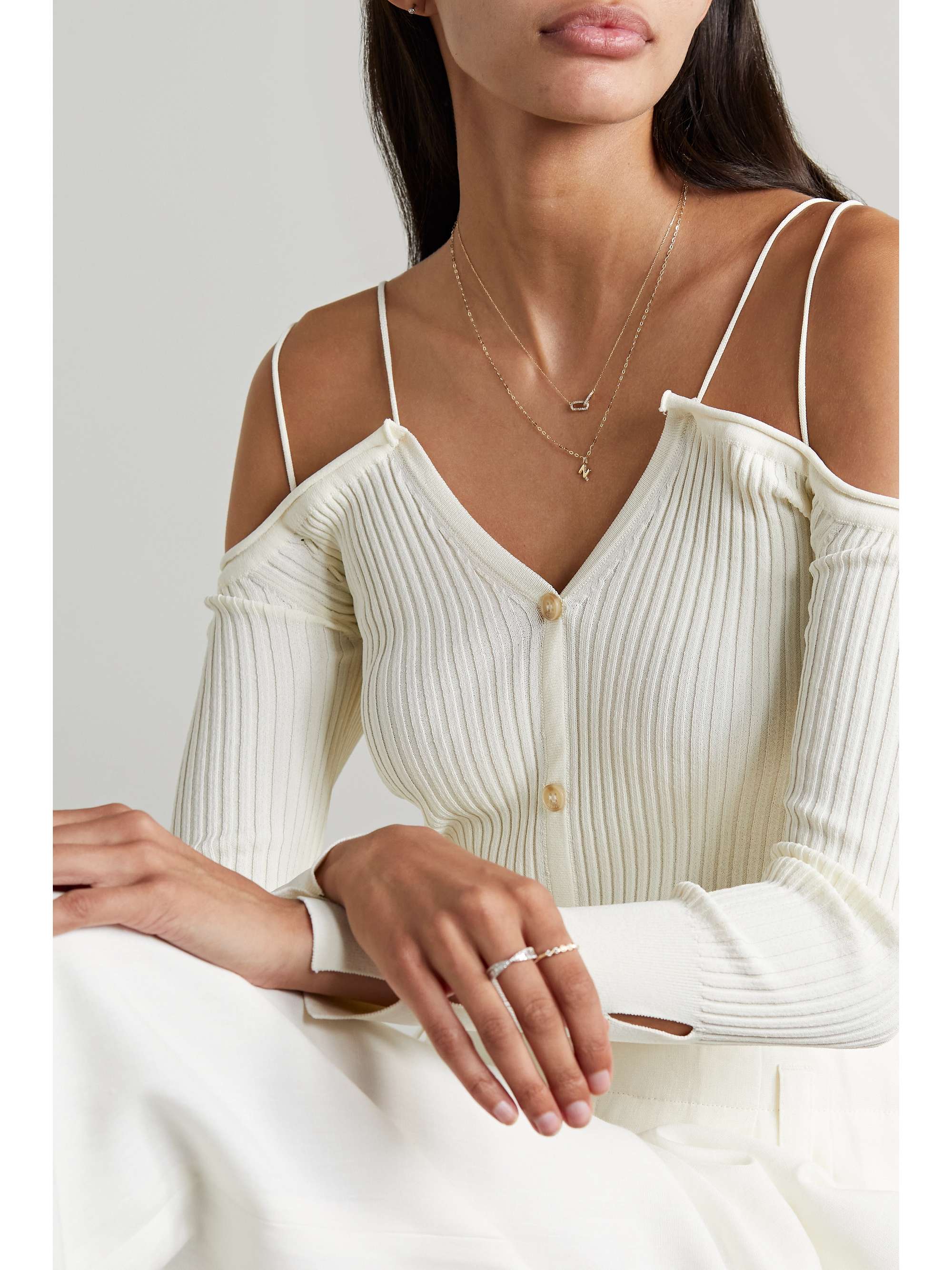 STONE AND STRAND Linked Up 14karat gold diamond necklace NETAPORTER