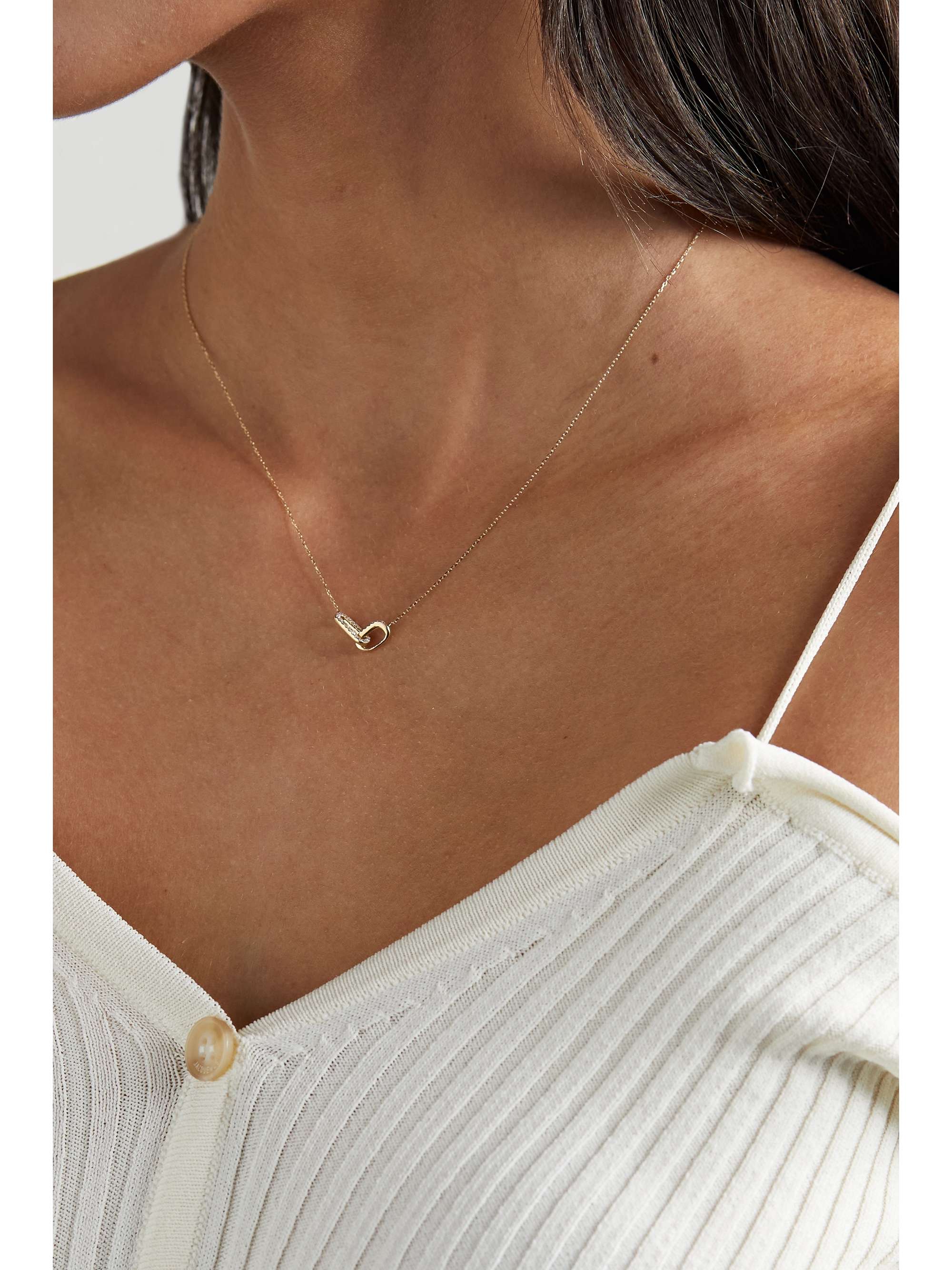 STONE AND STRAND Linked Up 14karat gold diamond necklace NETAPORTER
