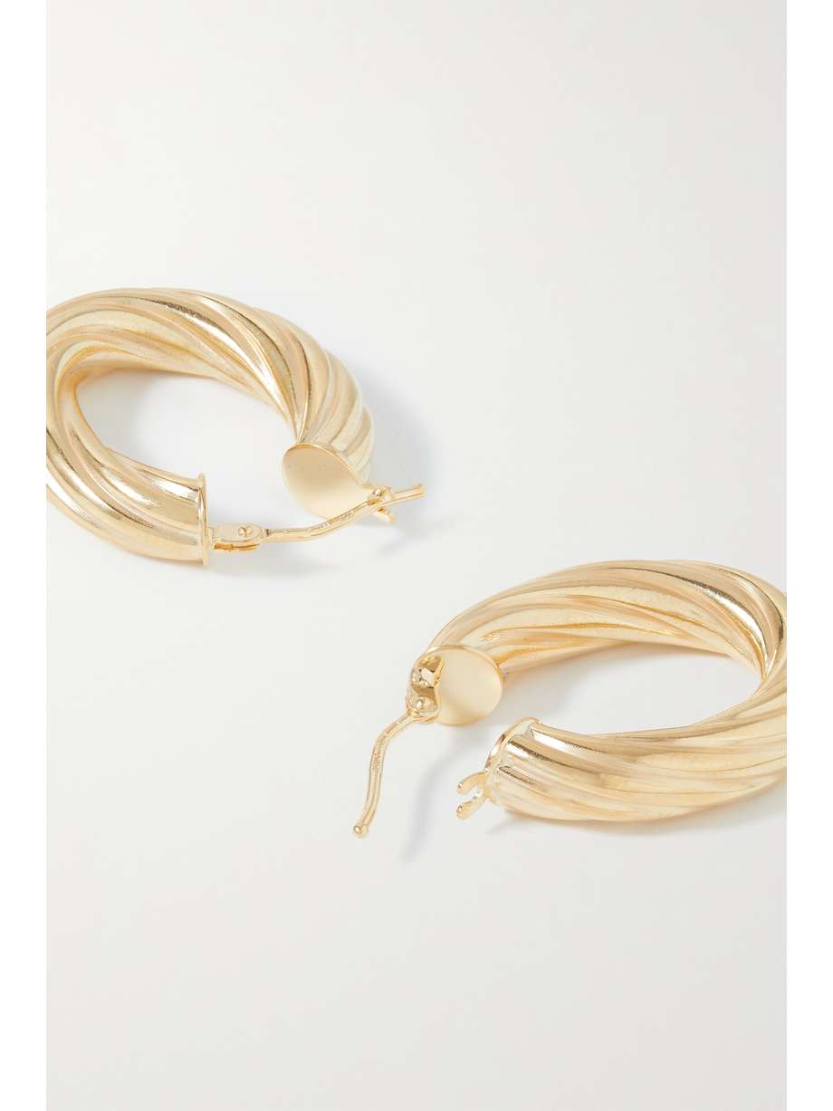 STONE AND STRAND Bold gold hoop earrings NETAPORTER