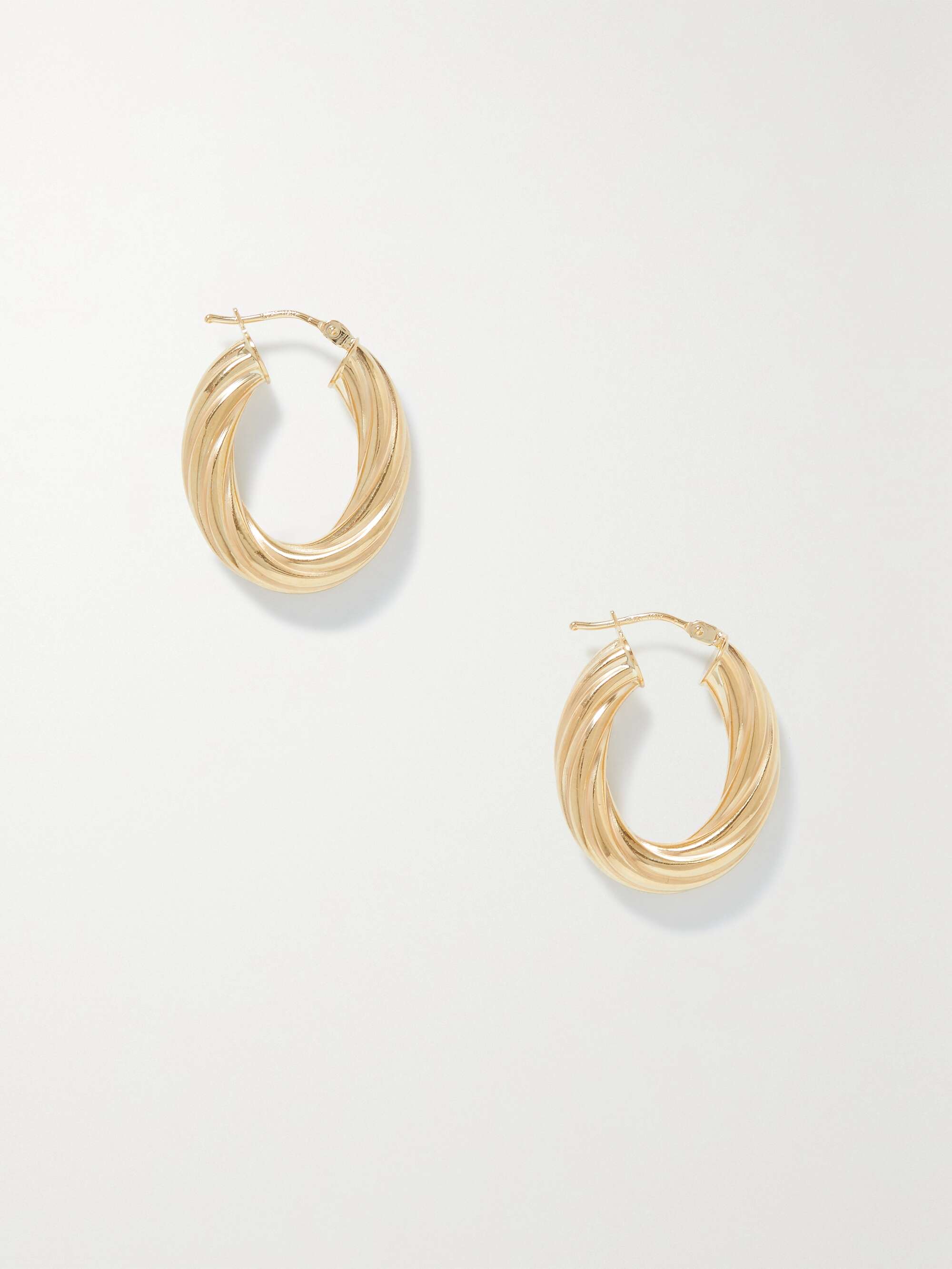 STONE AND STRAND Bold gold hoop earrings | NET-A-PORTER