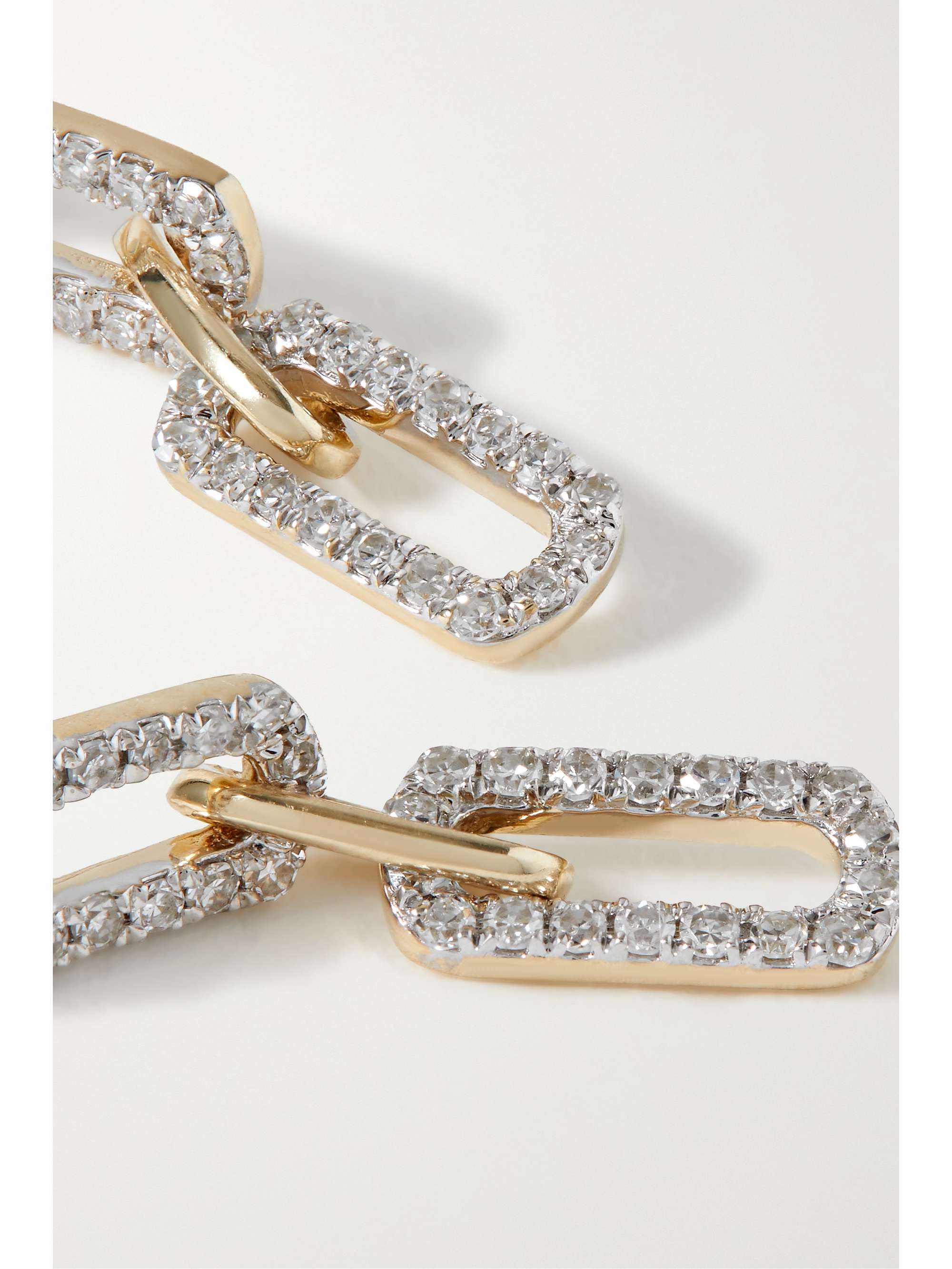 STONE AND STRAND Sparkle Chain 10karat gold diamond earrings NETA