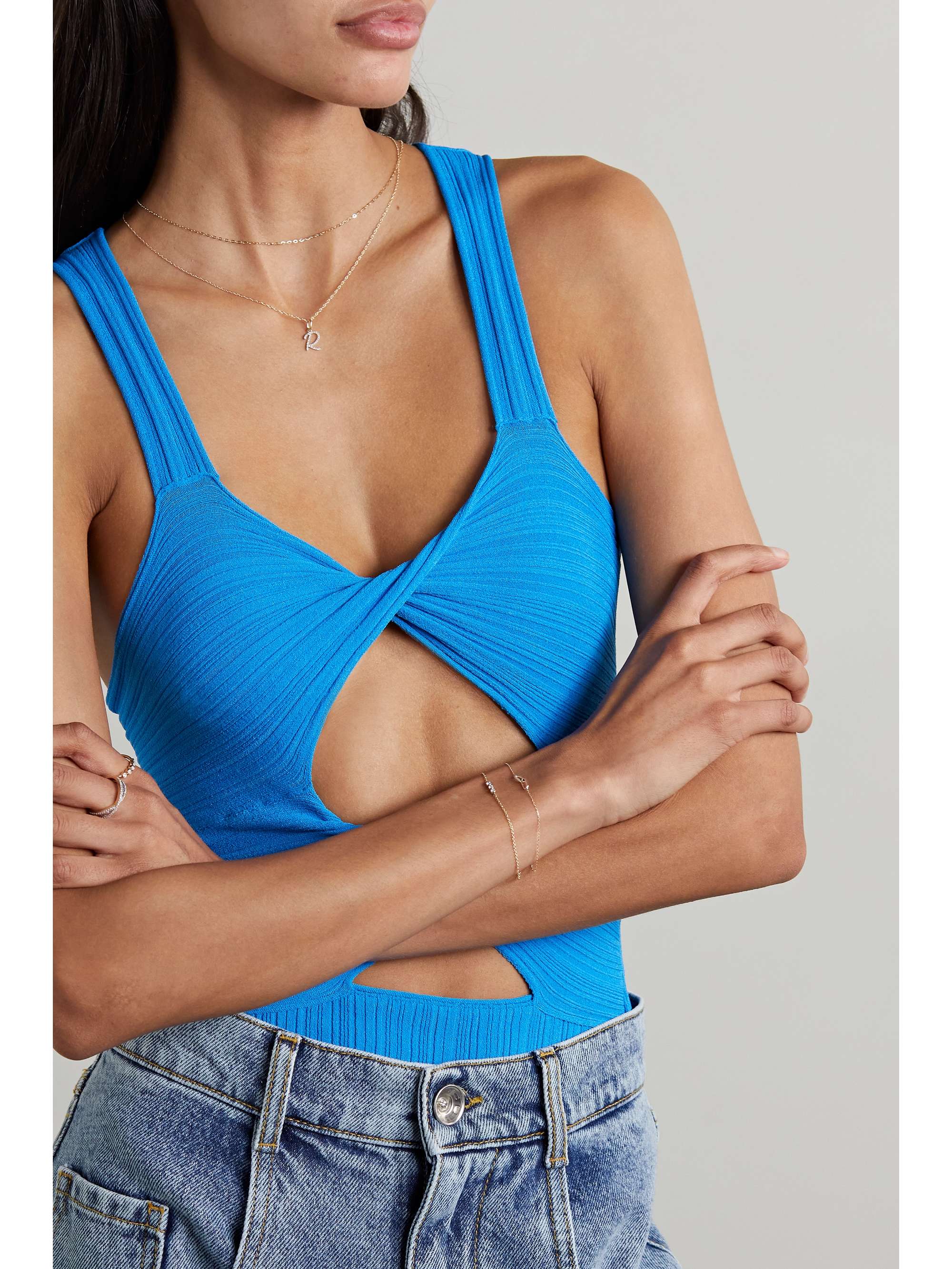 Gold 10karat gold diamond bracelet STONE AND STRAND NETAPORTER