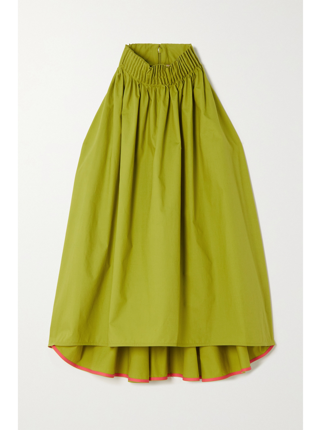 Roksanda Jayla Pleated Cotton-poplin Top - Green