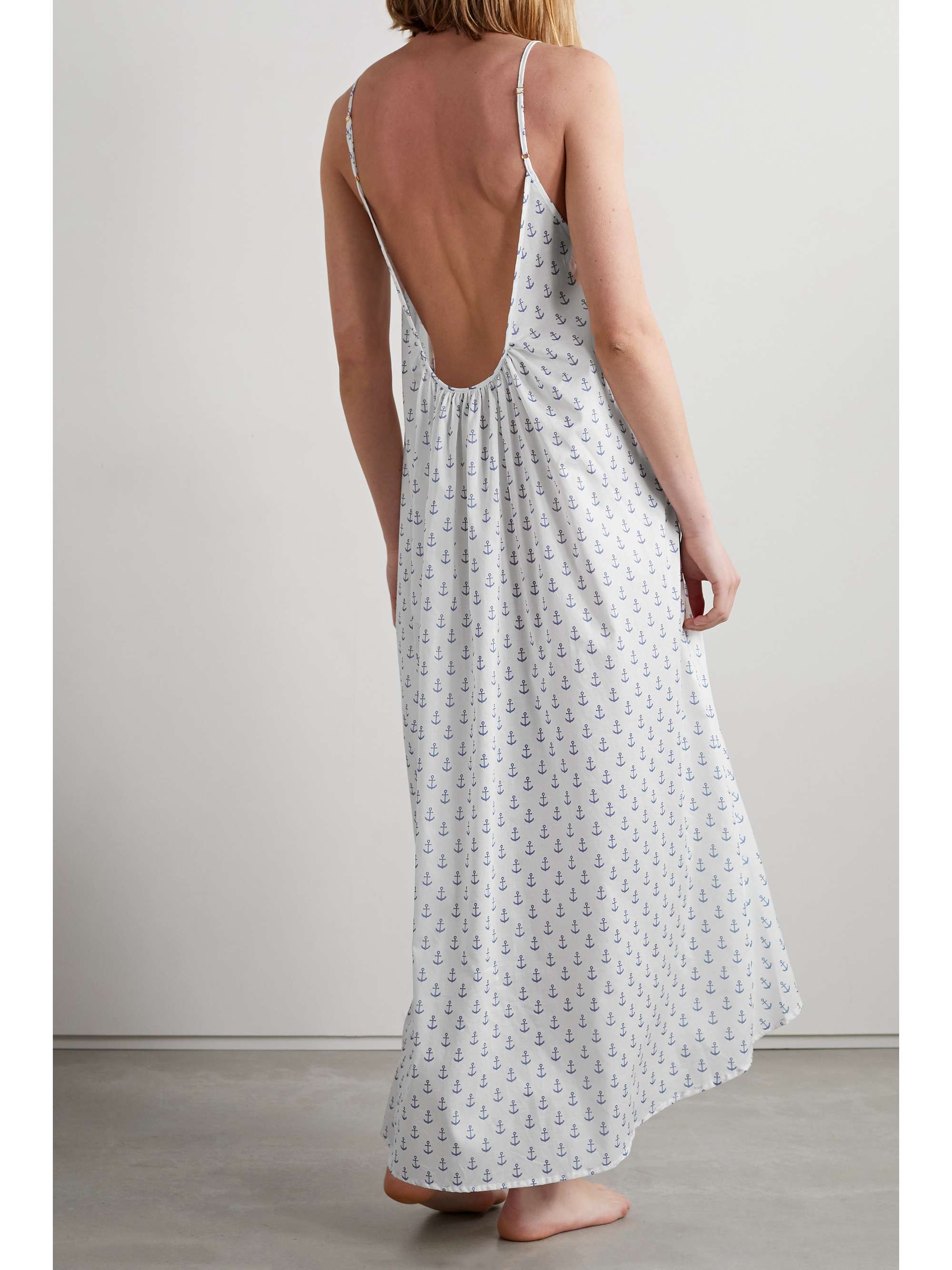 POUR LES FEMMES Printed cotton-voile nightdress