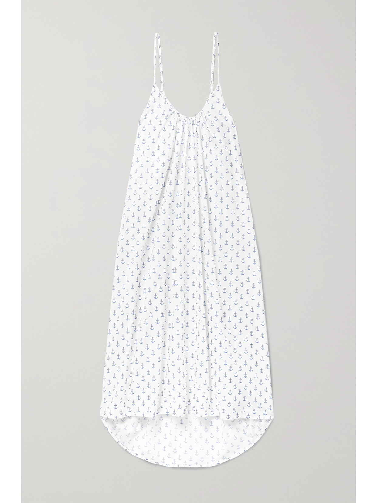 Pour Les Femmes Anchors High-low Open-back Dress In White