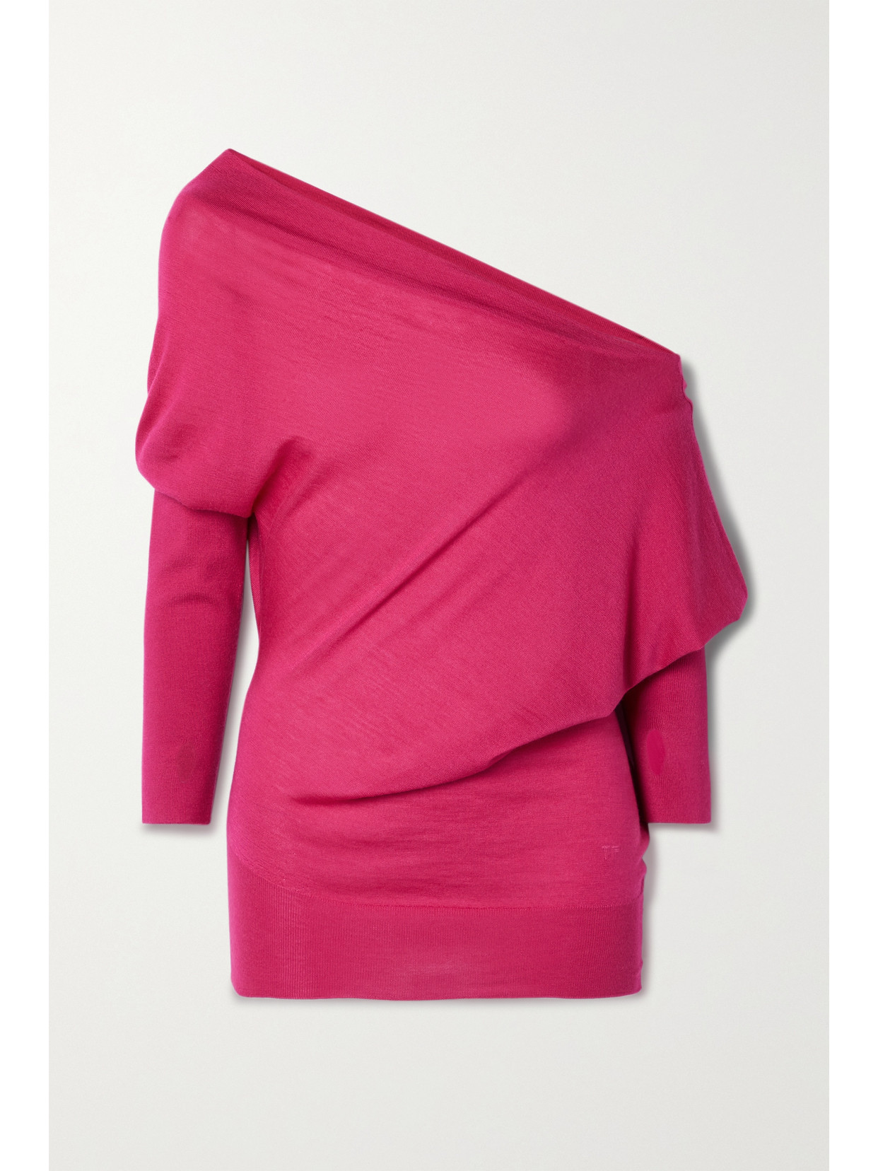 Tom Ford One-shoulder Cashmere And Silk-blend Sweater In Pink