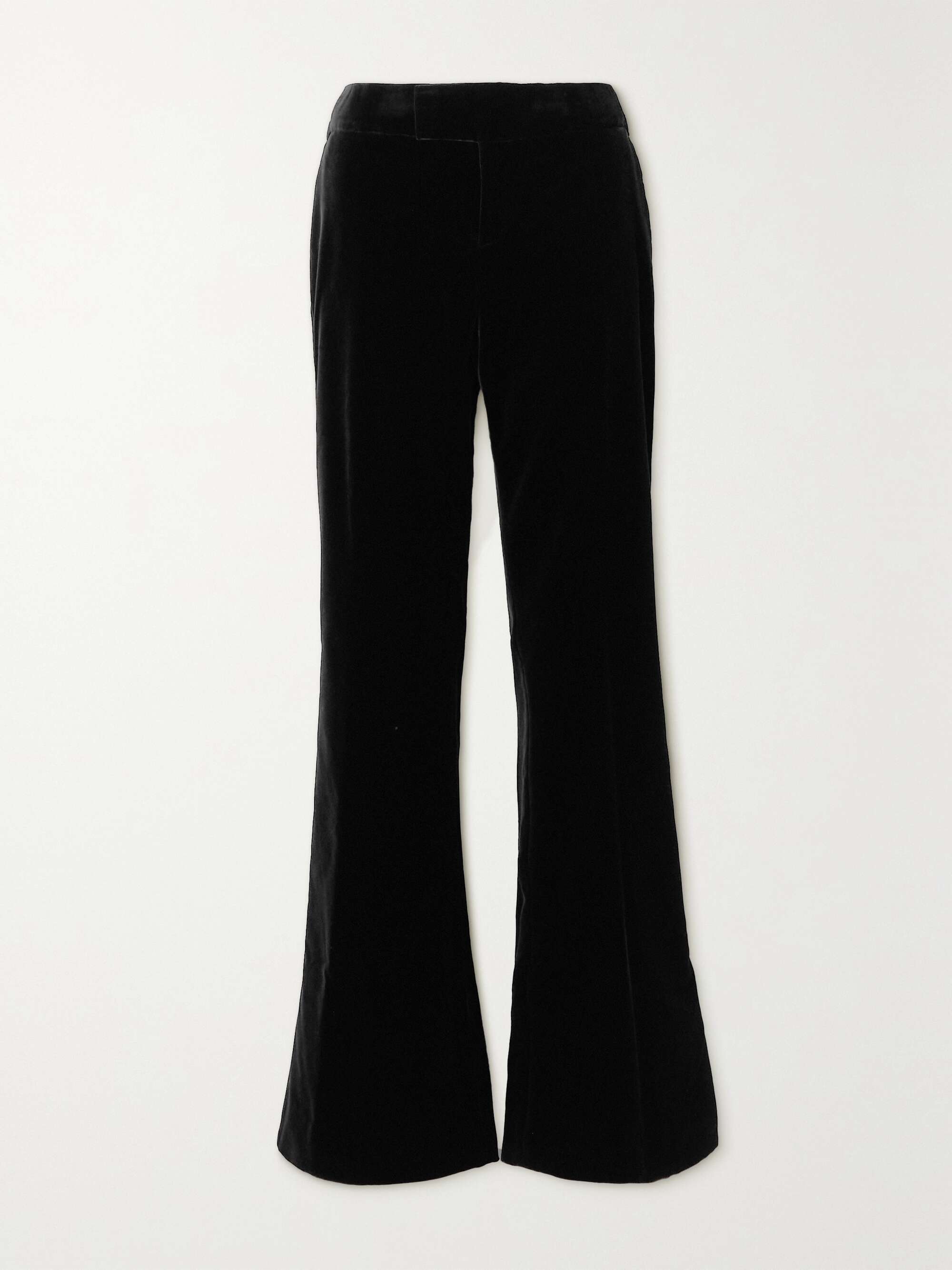 Black Velvet Flared Trousers