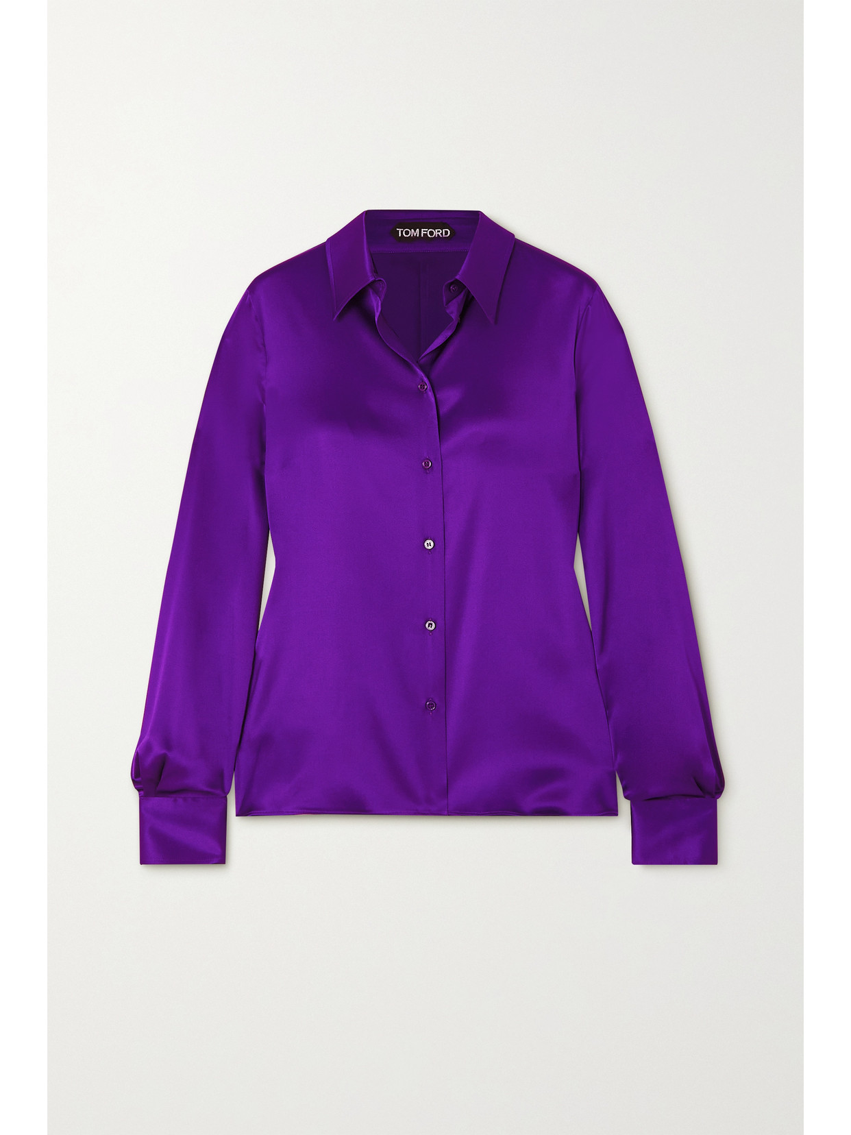 Tom Ford Silk And Lyocell-blend Satin Shirt In Purple
