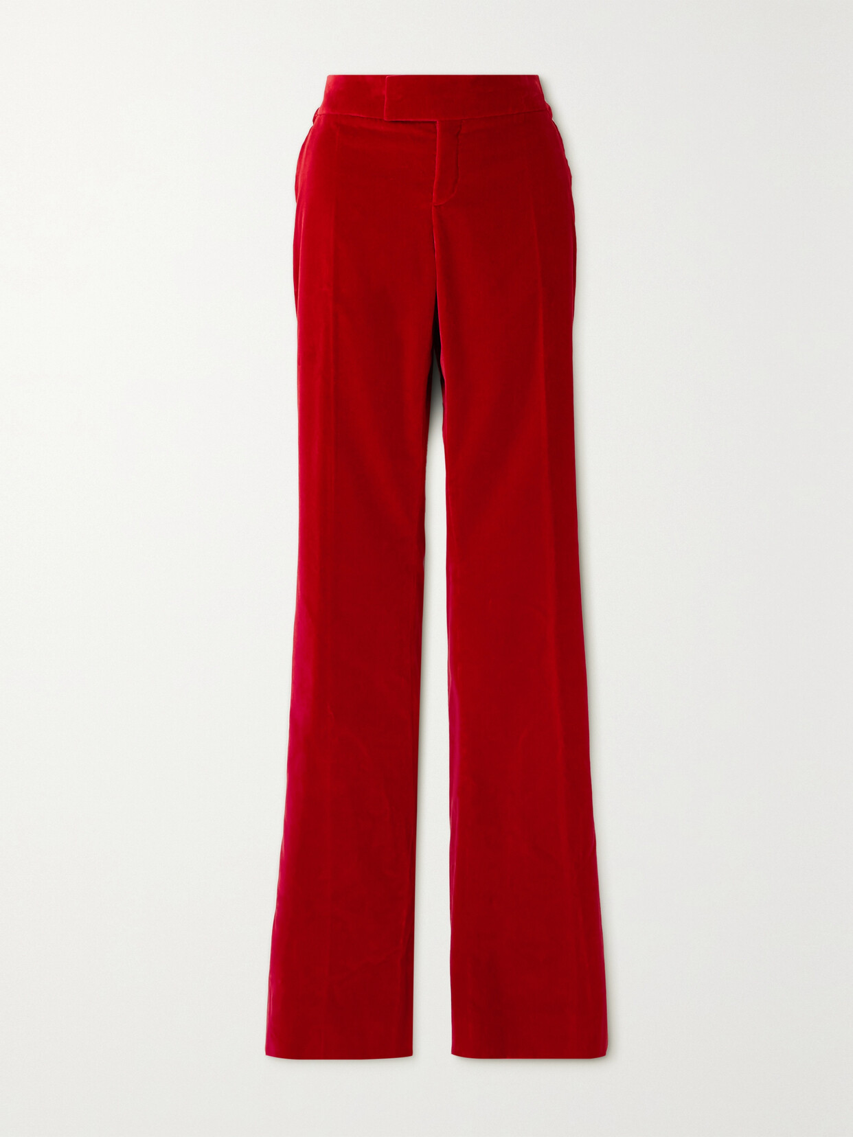 Tom Ford Mid-rise Flare-leg Velvet Pants In Red