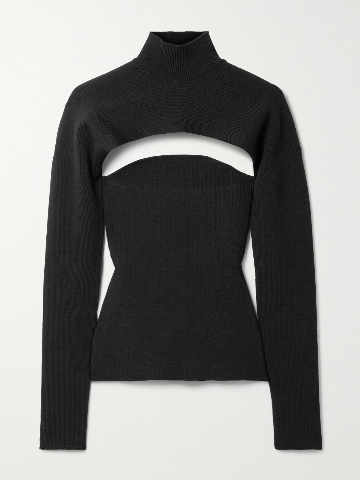 TOM FORD - Cropped Ribbed Wool-blend Turtleneck And Strapless Top Set - Black