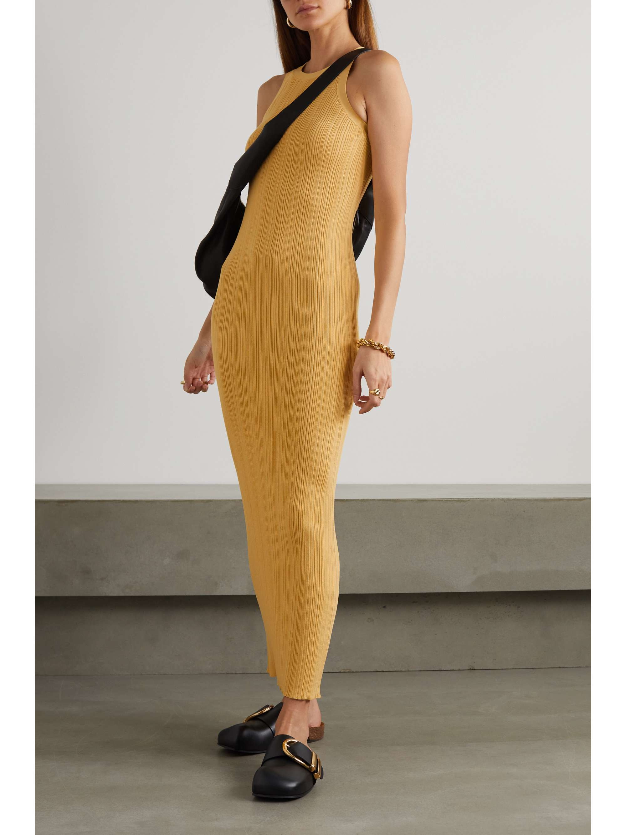 Totême - Espera Ribbed-knit Maxi Dress - Yellow - Large - Net A Porter