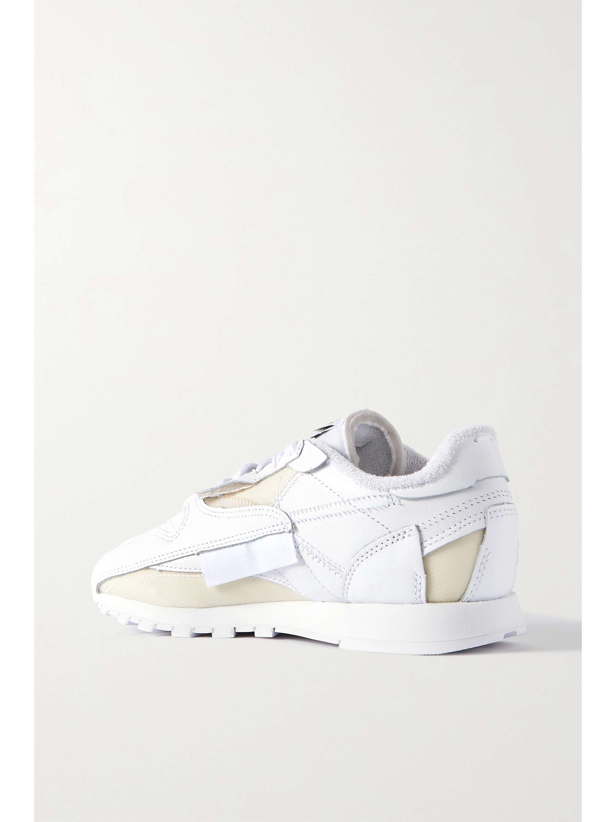 MAISON MARGIELA + Reebok Project 0 Club C Memory Of V2 mesh-trimmed perforated leather sneakers