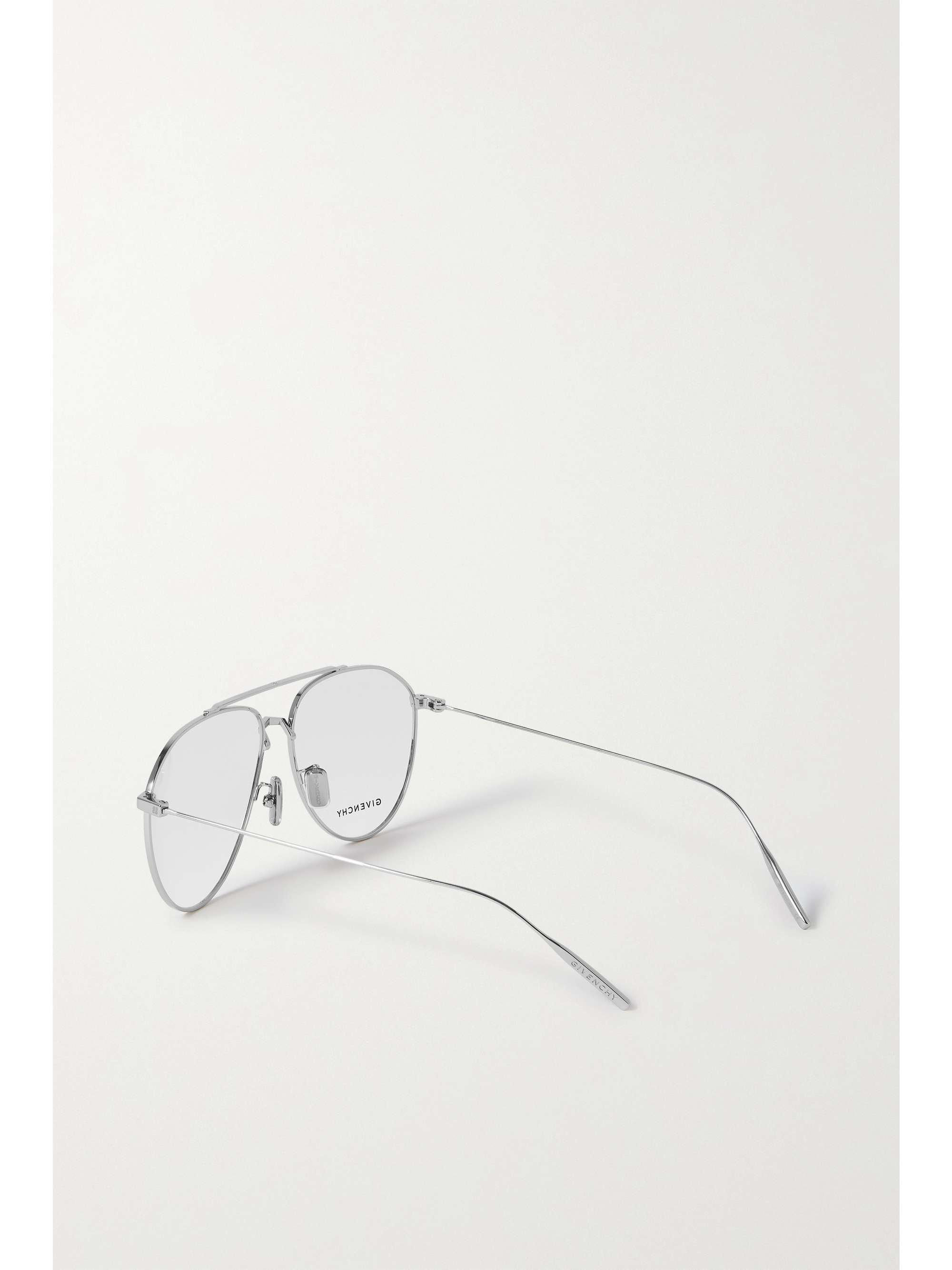 GIVENCHY EYEWEAR Aviator-style palladium optical glasses