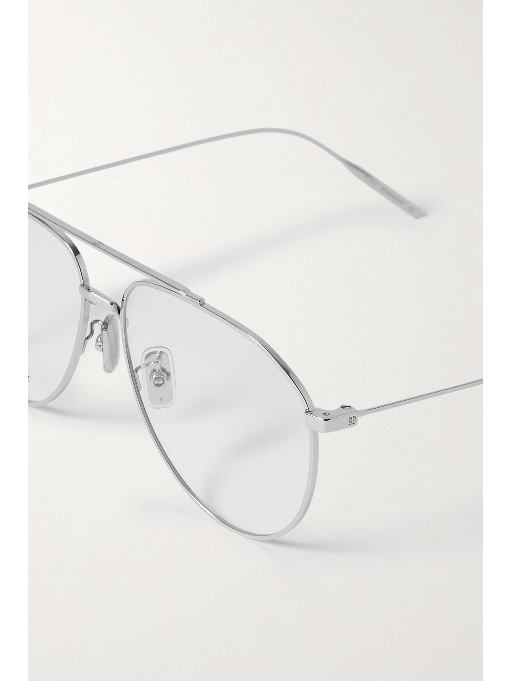 GIVENCHY EYEWEAR Aviator-style palladium optical glasses