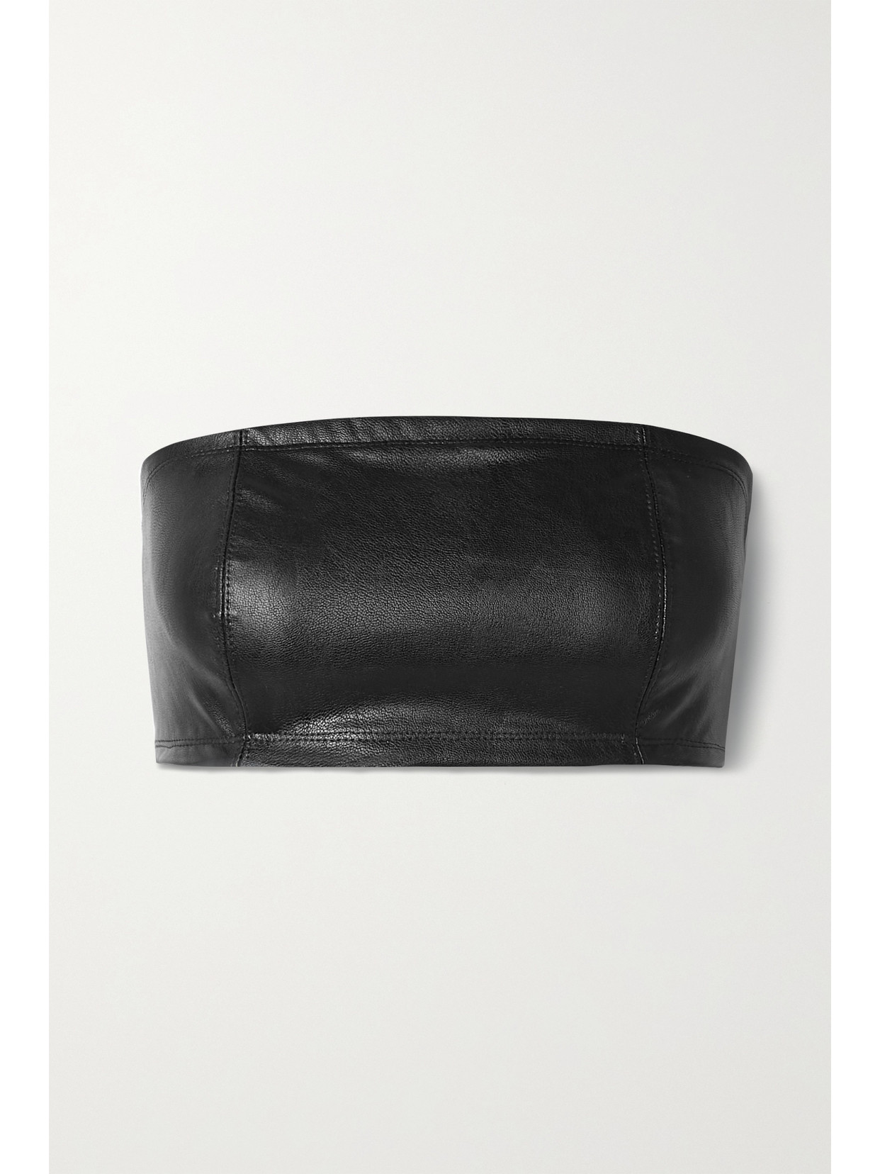 Commando Faux Leather Bandeau Bralette In Black
