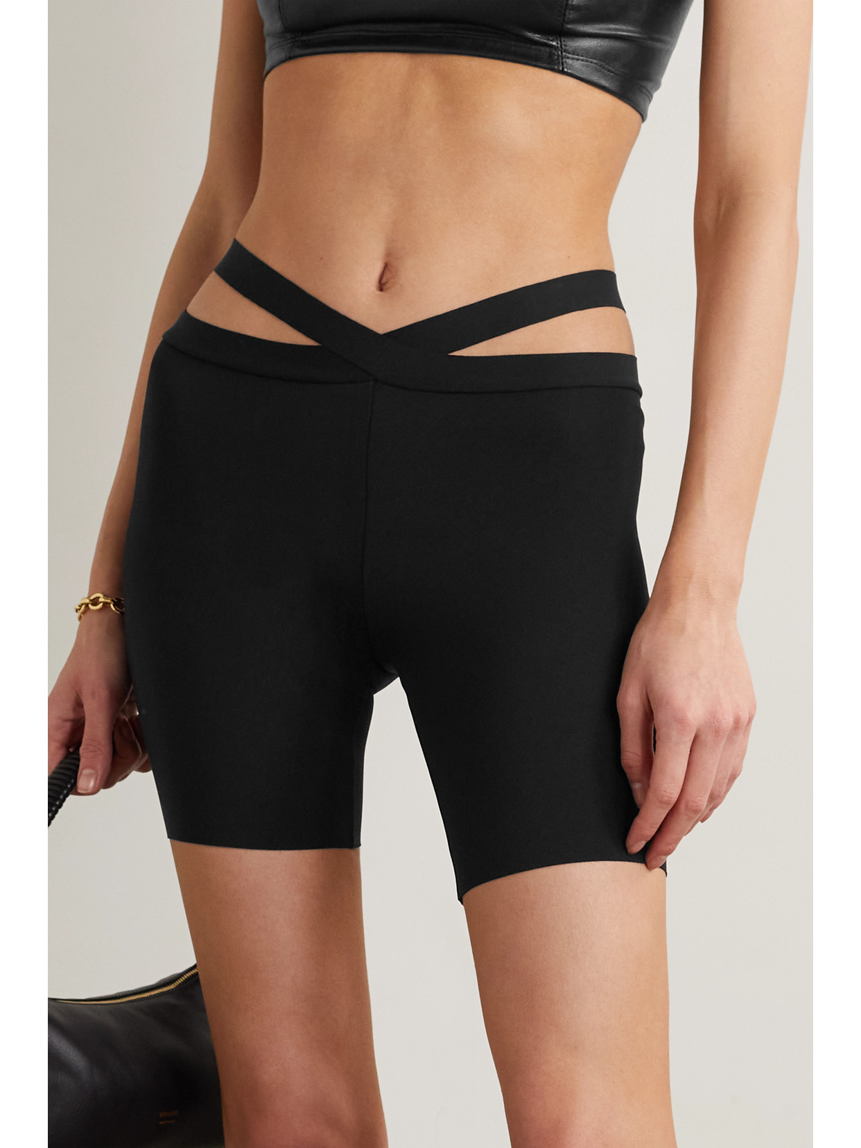 Commando Cutout Stretchjersey Biker Shorts In Black ModeSens