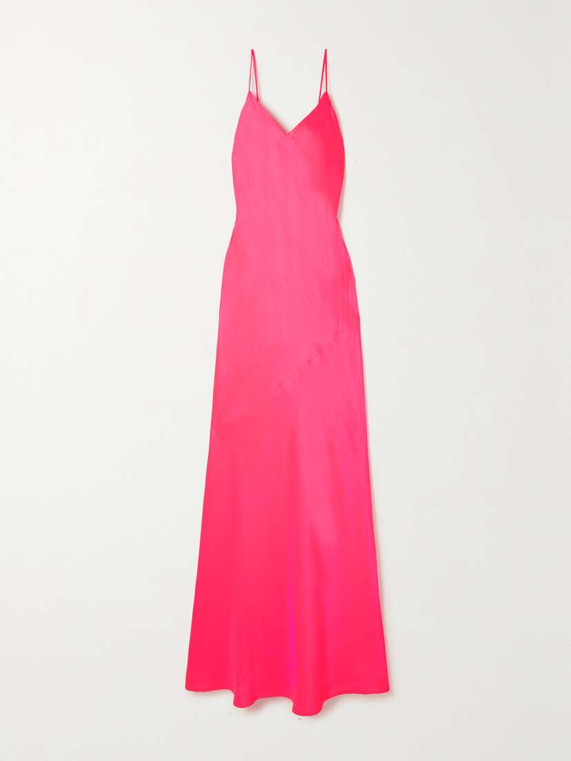 L'Agence Serita Silk-satin Maxi Dress