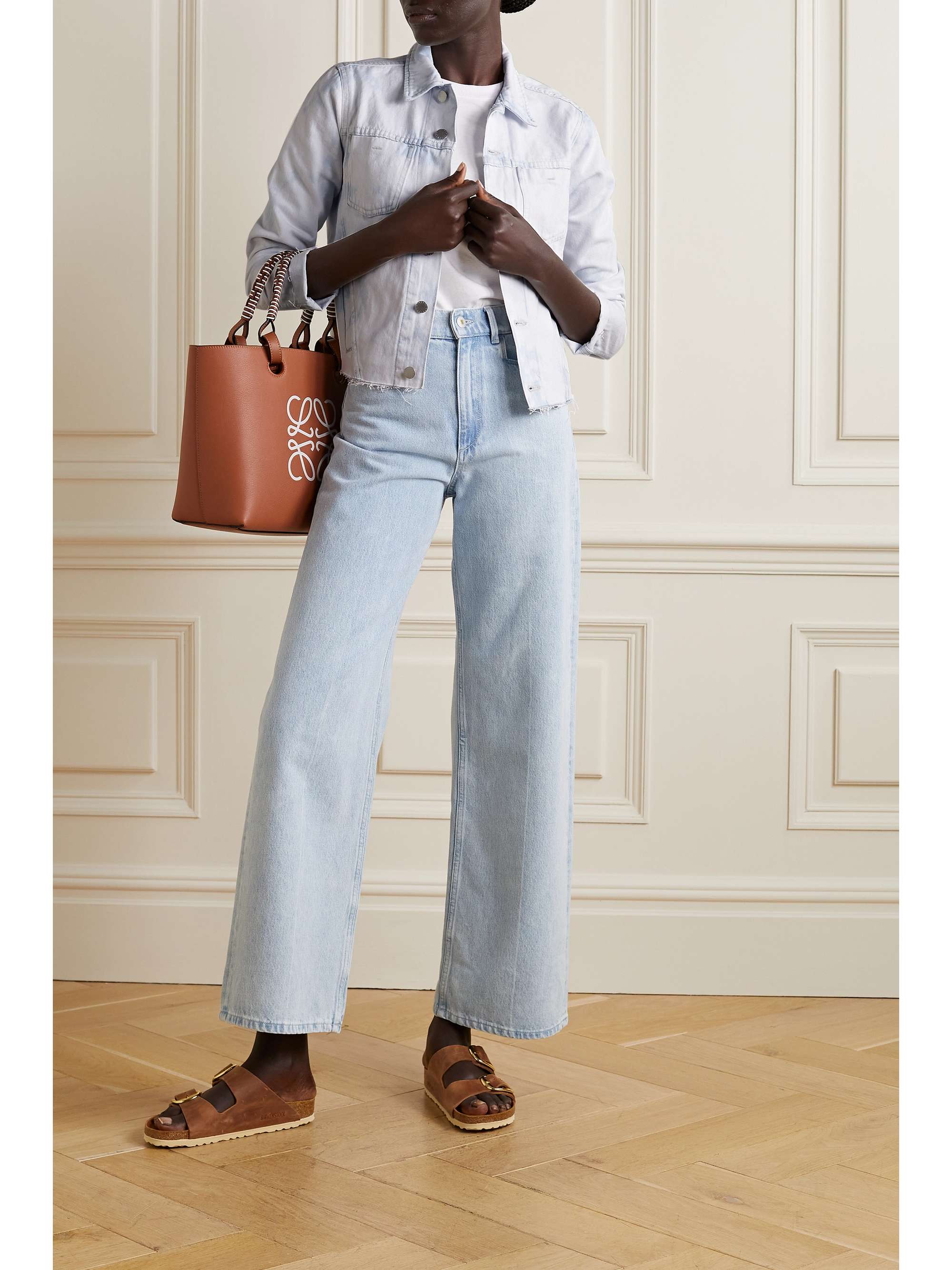 Light denim Janelle frayed denim jacket 