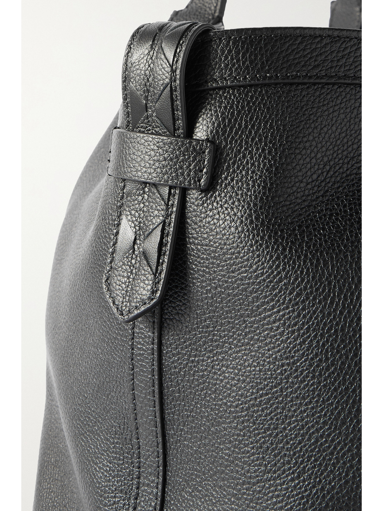 Serapian Secret Large Textured-leather Tote In Black