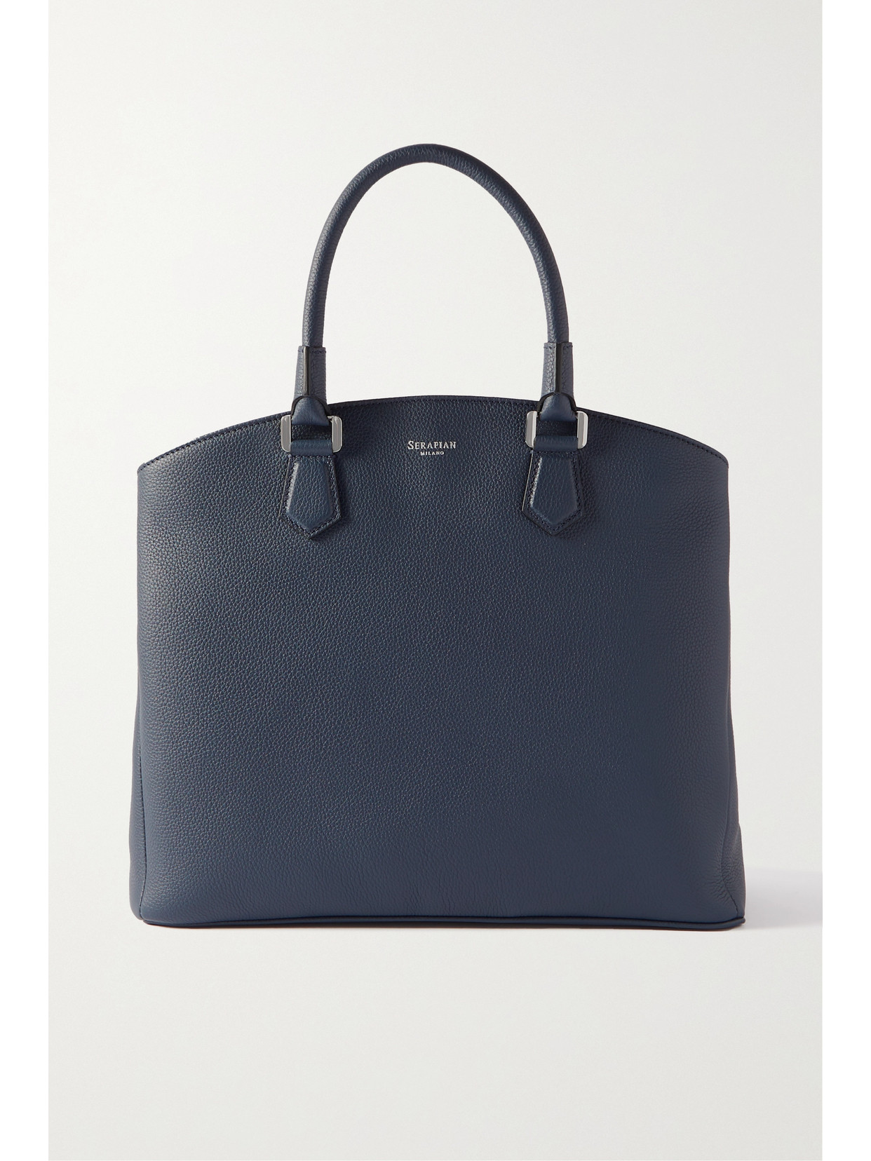 Serapian - Luna Medium Textured-leather Tote - Blue