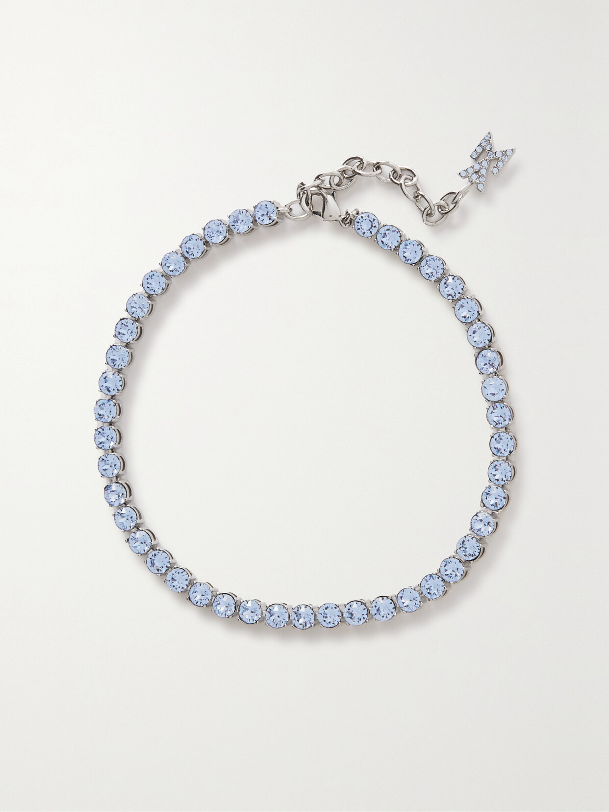 AMINA MUADDI SILVER-TONE CRYSTAL ANKLET