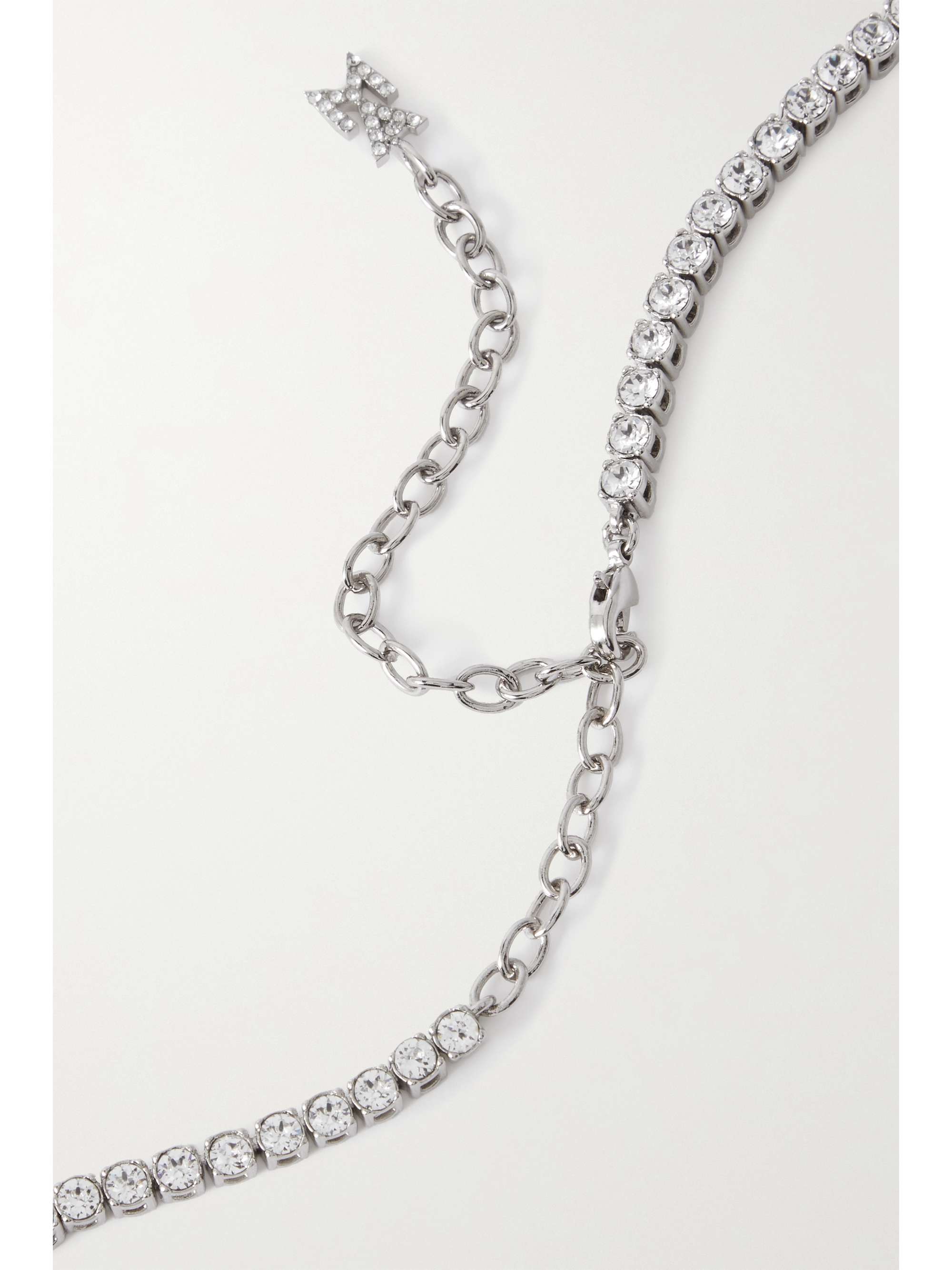 AMINA MUADDI Silver-tone crystal belly chain