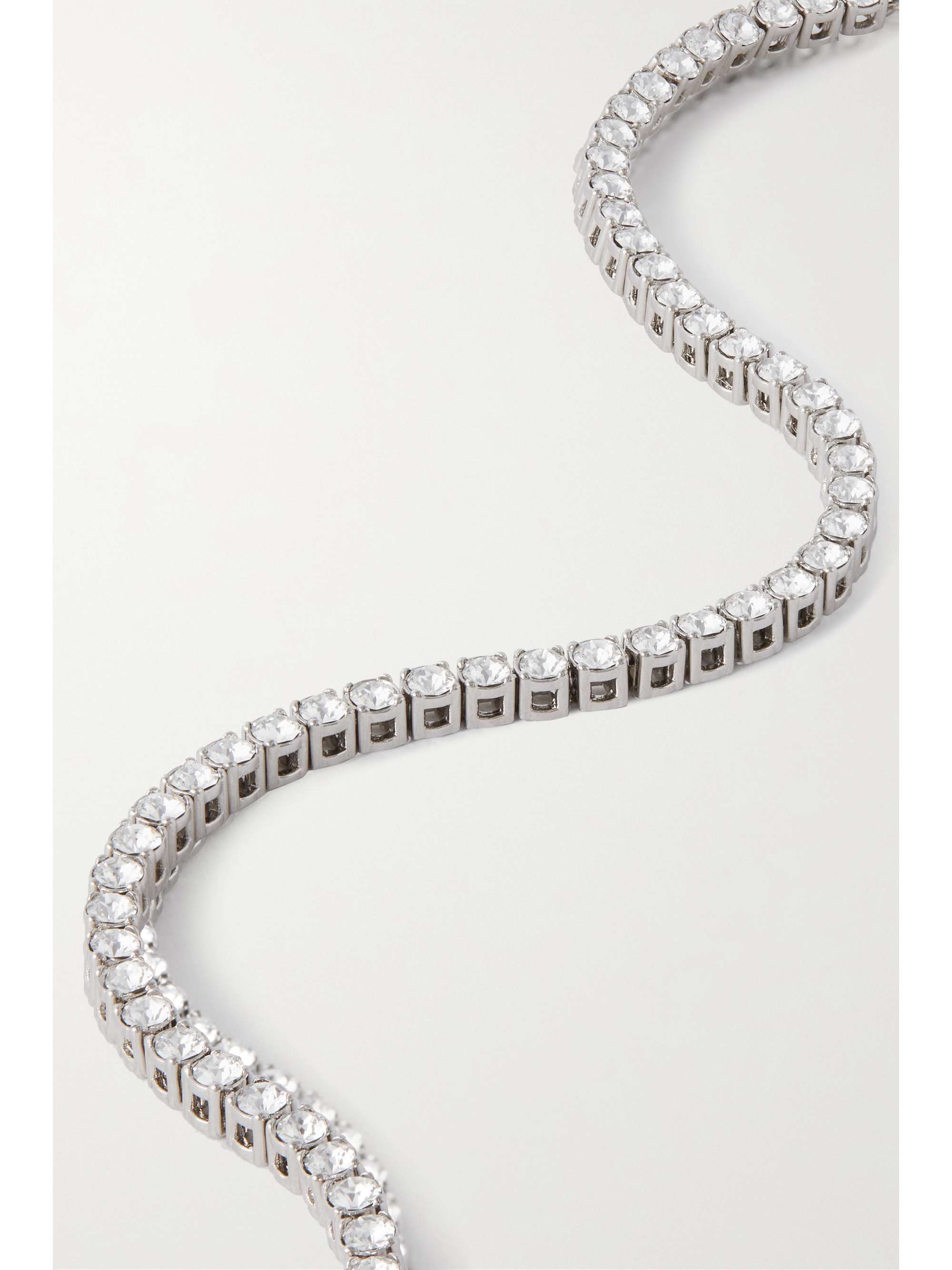 AMINA MUADDI Silver-tone crystal belly chain