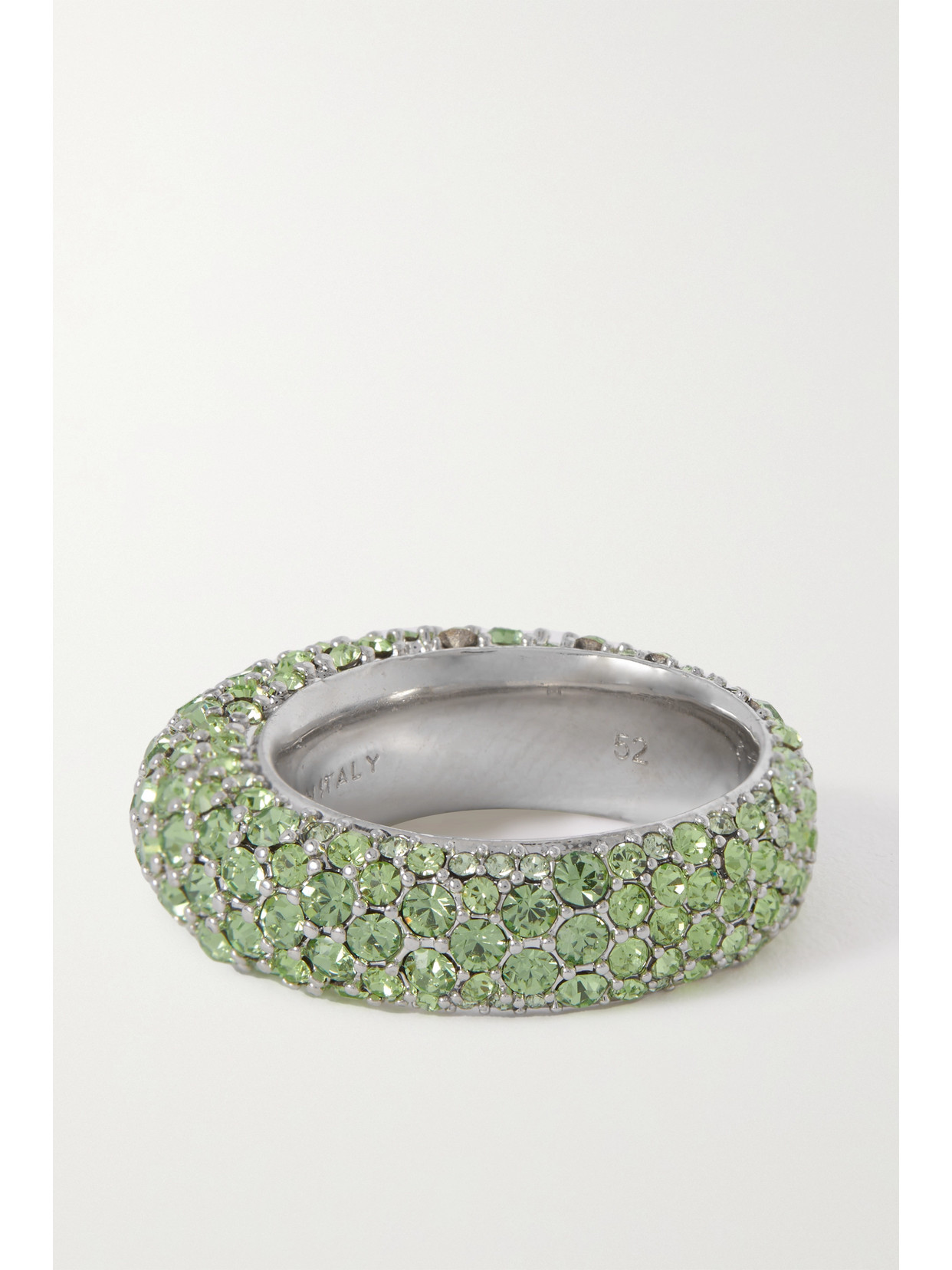 AMINA MUADDI CAMERON SILVER-TONE CRYSTAL RING
