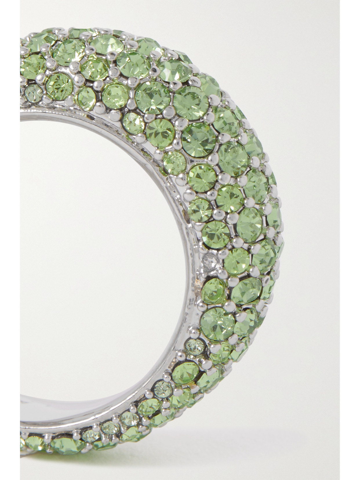 AMINA MUADDI CAMERON SILVER-TONE CRYSTAL RING