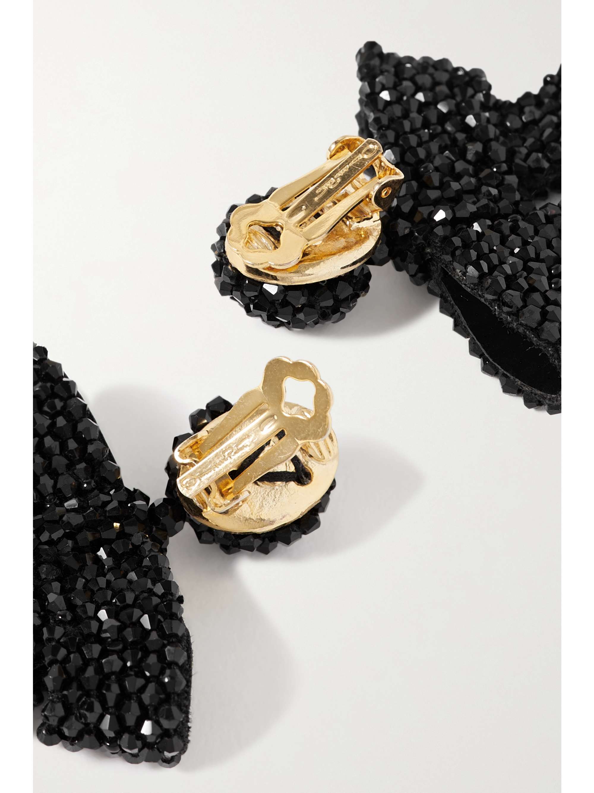 OSCAR DE LA RENTA Gold-tone crystal clip earrings