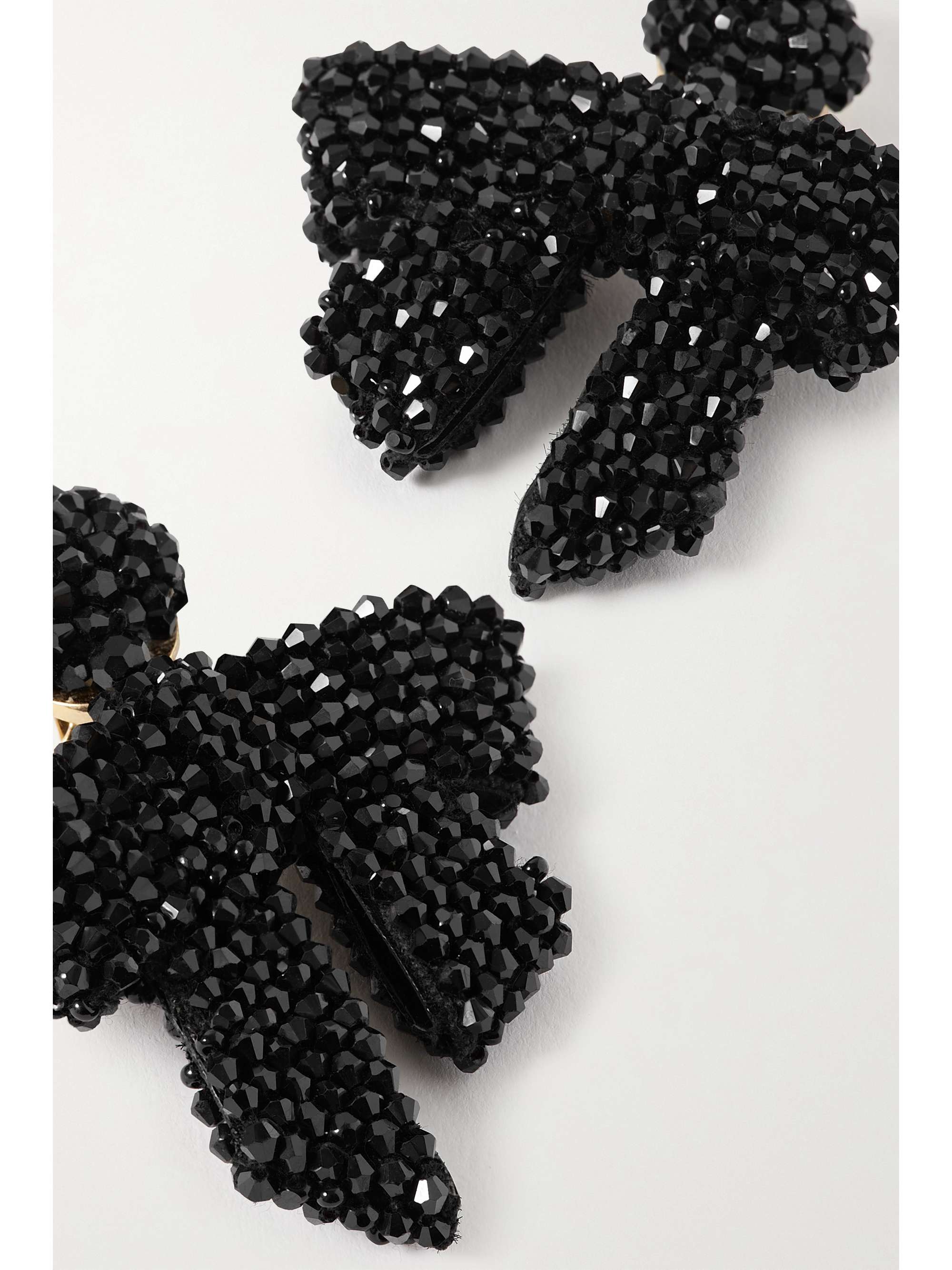 OSCAR DE LA RENTA Gold-tone crystal clip earrings