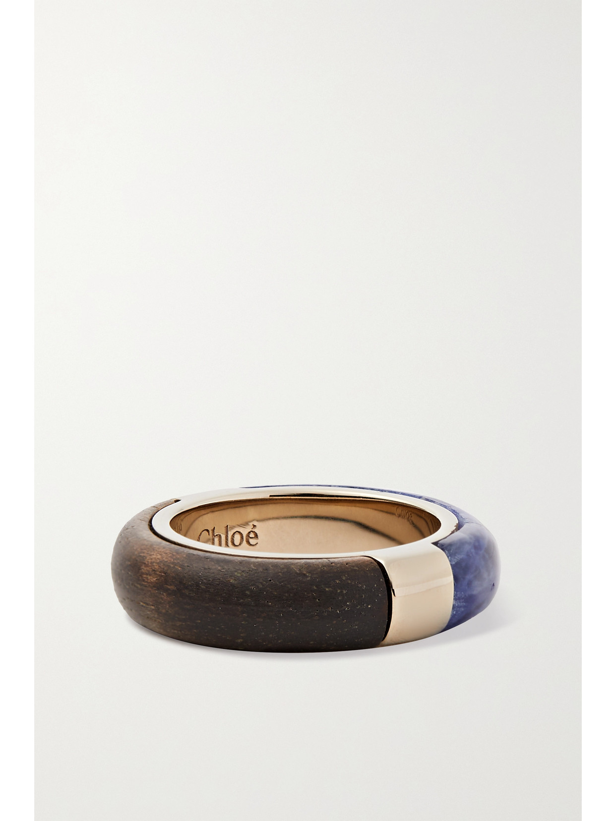 【CHLOE】jamie gold-tone, wood and sodalite ring Chloé Jamie Gold-tone, Wood And Sodalite Ring In Blue | ModeSens