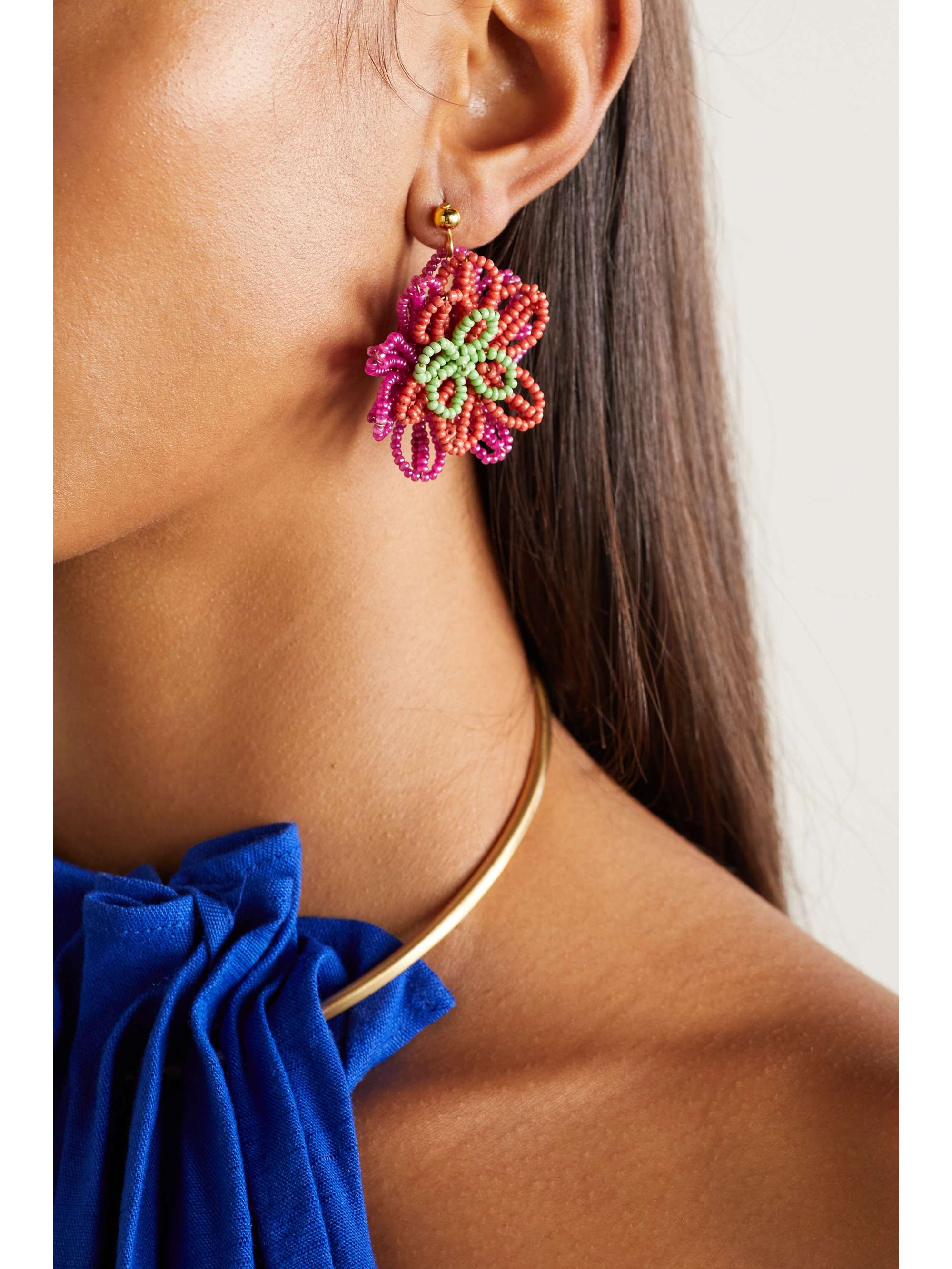 CULT GAIA Fabi gold-tone beaded earrings | NET-A-PORTER