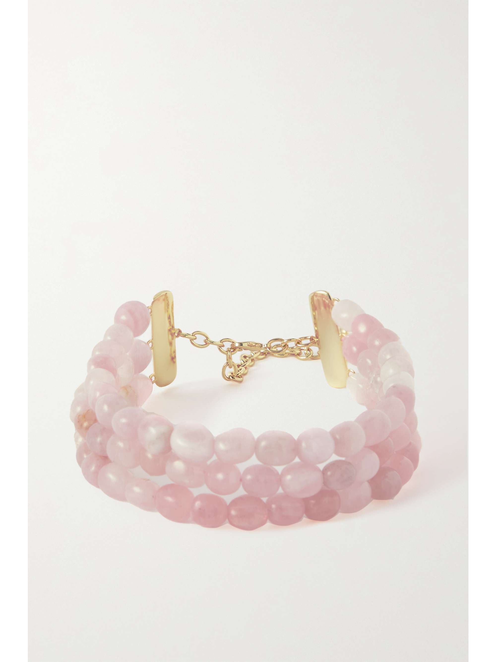 Pink Nora gold-tone quartz choker 