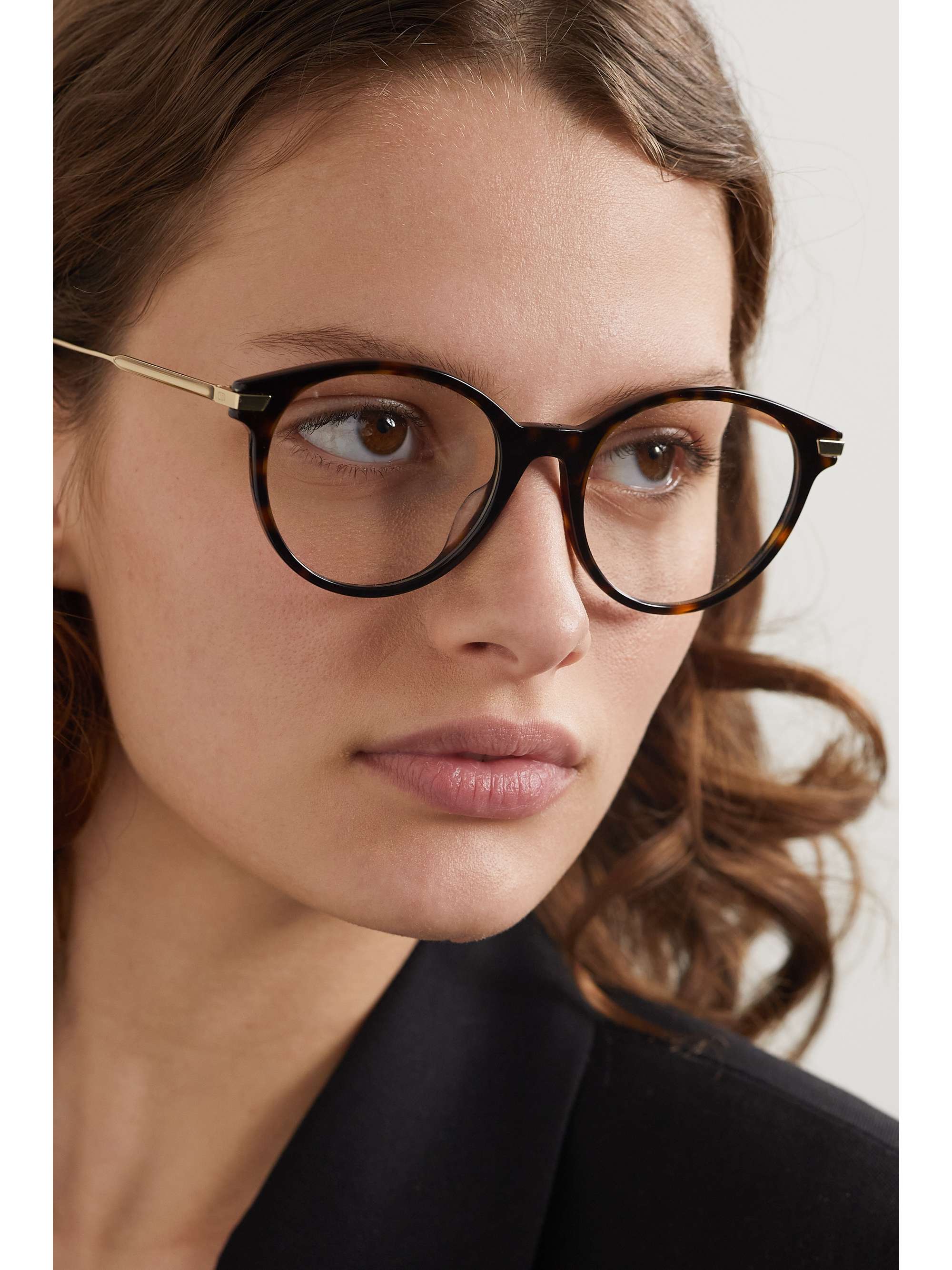 DIOR EYEWEAR GemDior O round-frame acetate and gold-tone optical glasses