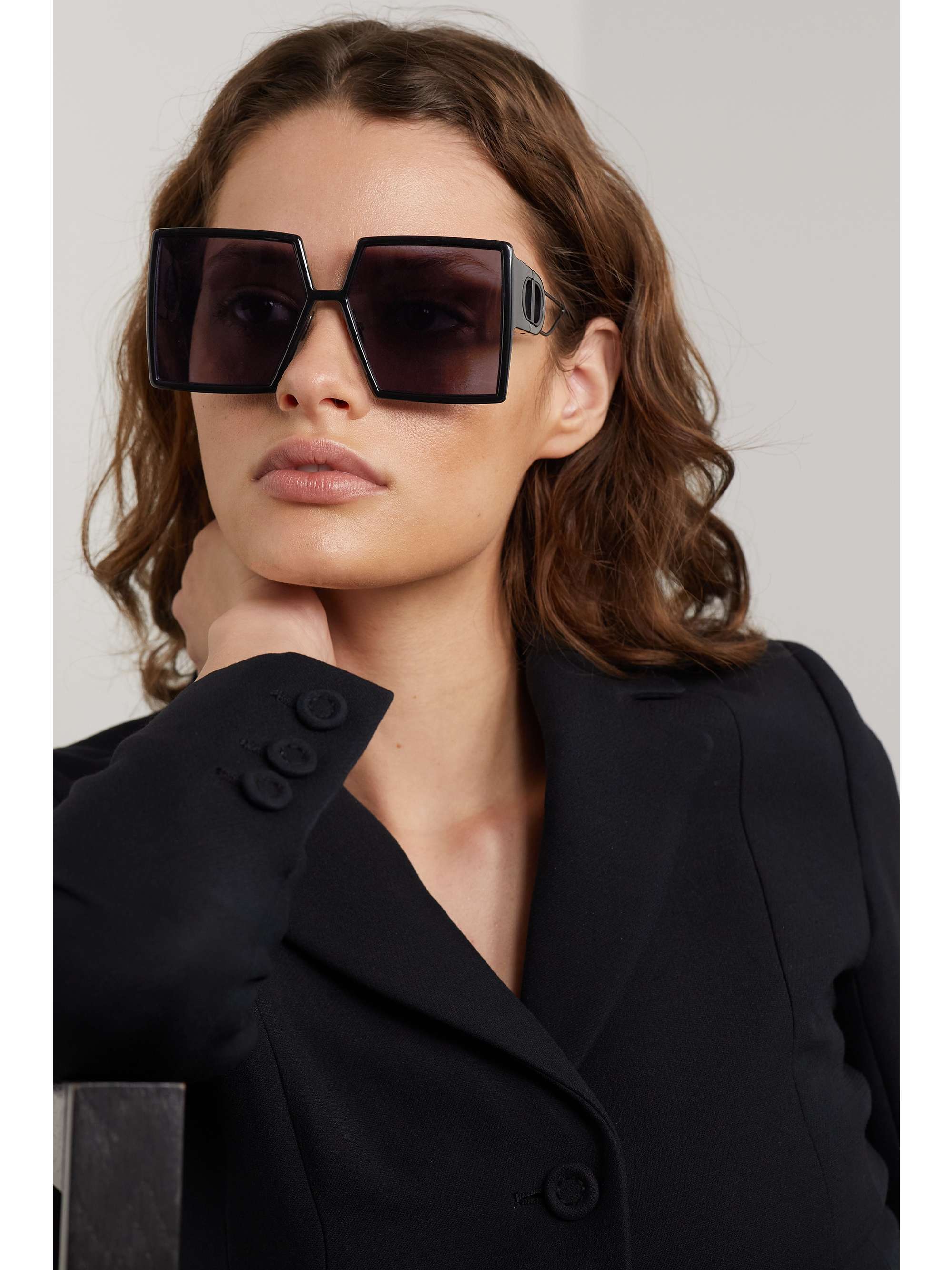 DIOR EYEWEAR 30Montaigne SU oversized square-frame acetate and gold-tone sunglasses