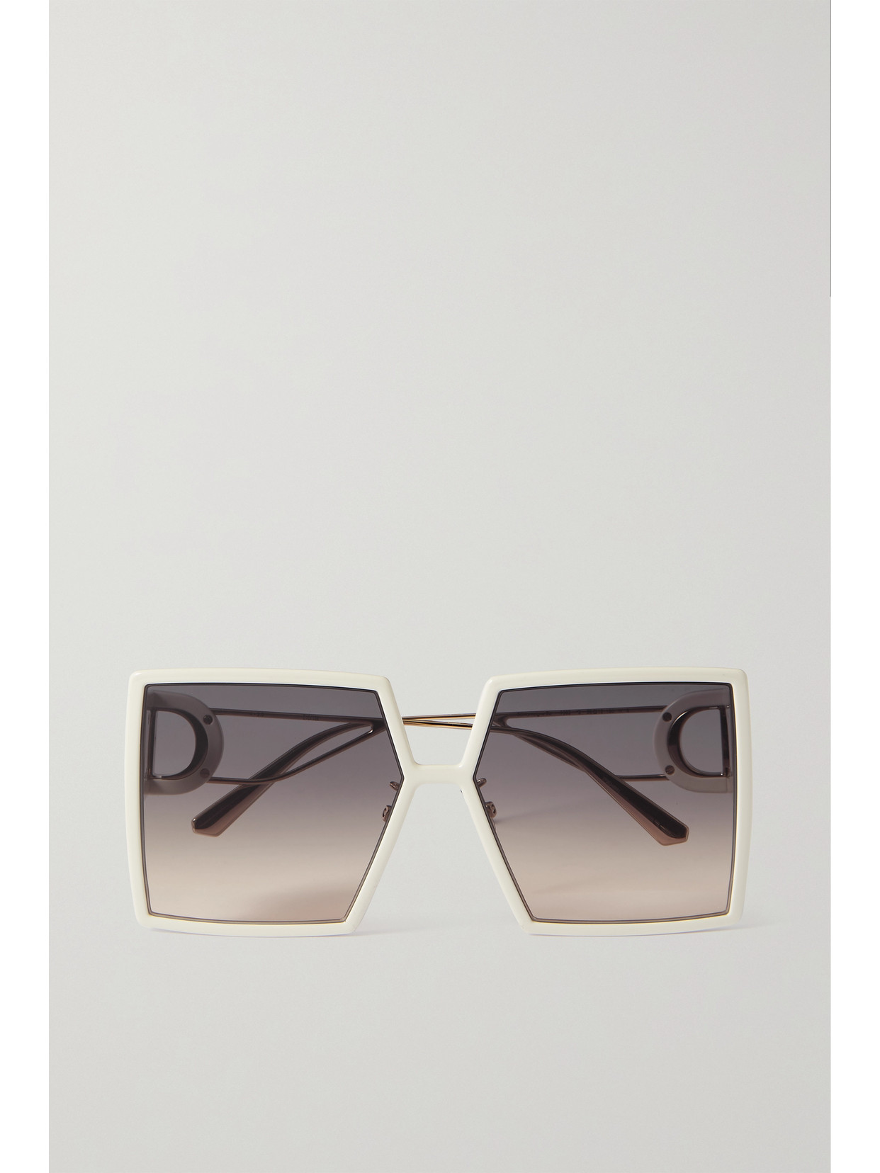 Dior 30montaigne Su Oversized Square-frame Acetate And Gold-tone Sunglasses In Ivory