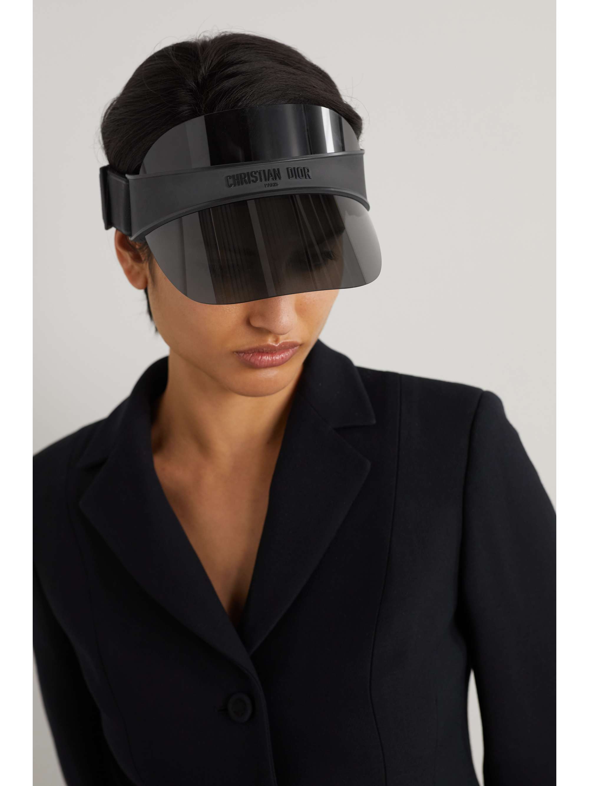 DIOR EYEWEAR DiorClub V1U Perspex and cotton-blend jacquard visor