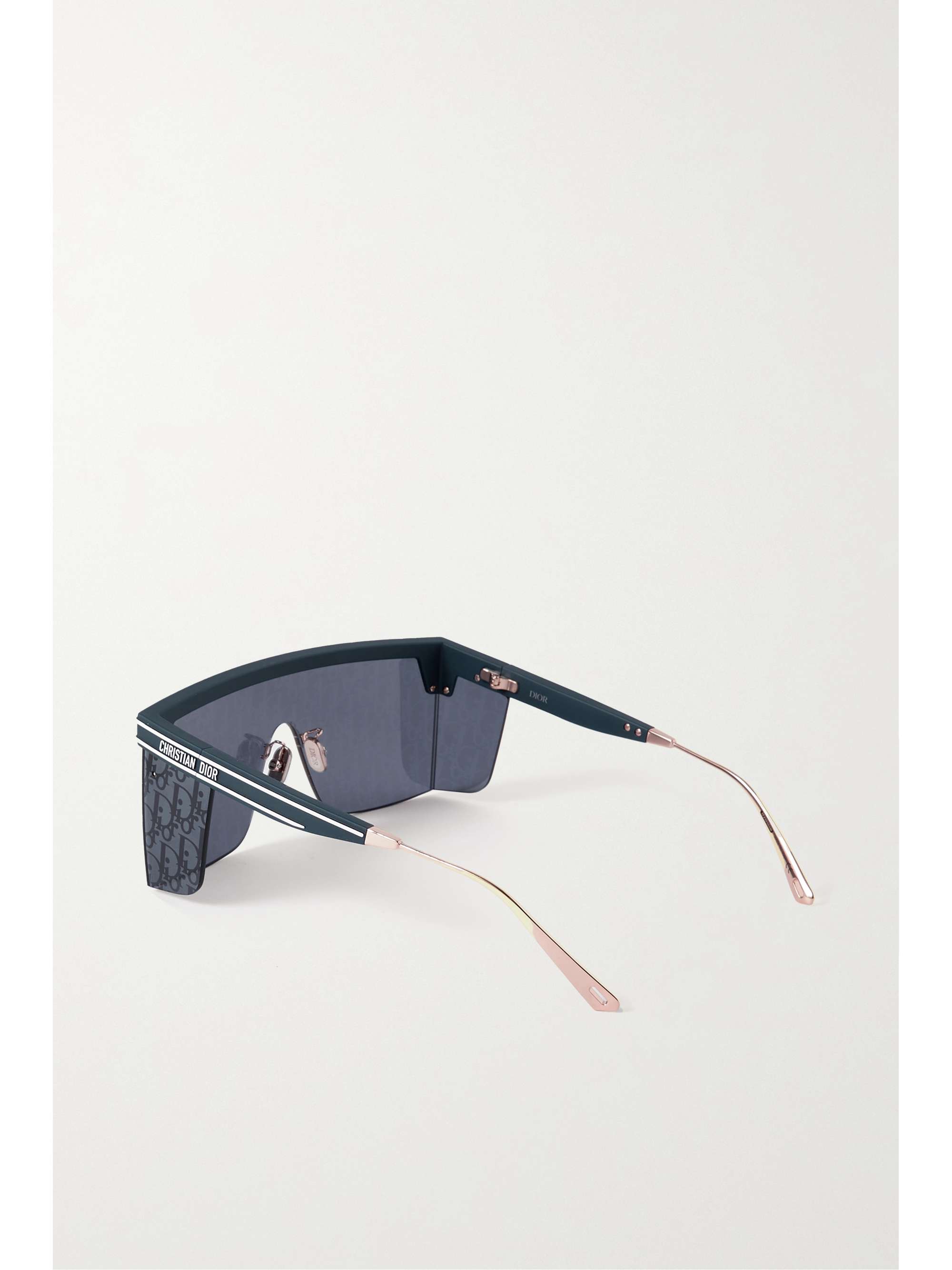 DIOR EYEWEAR DiorClub M1U D-frame logo-print acetate and gold-tone mirrored sunglasses
