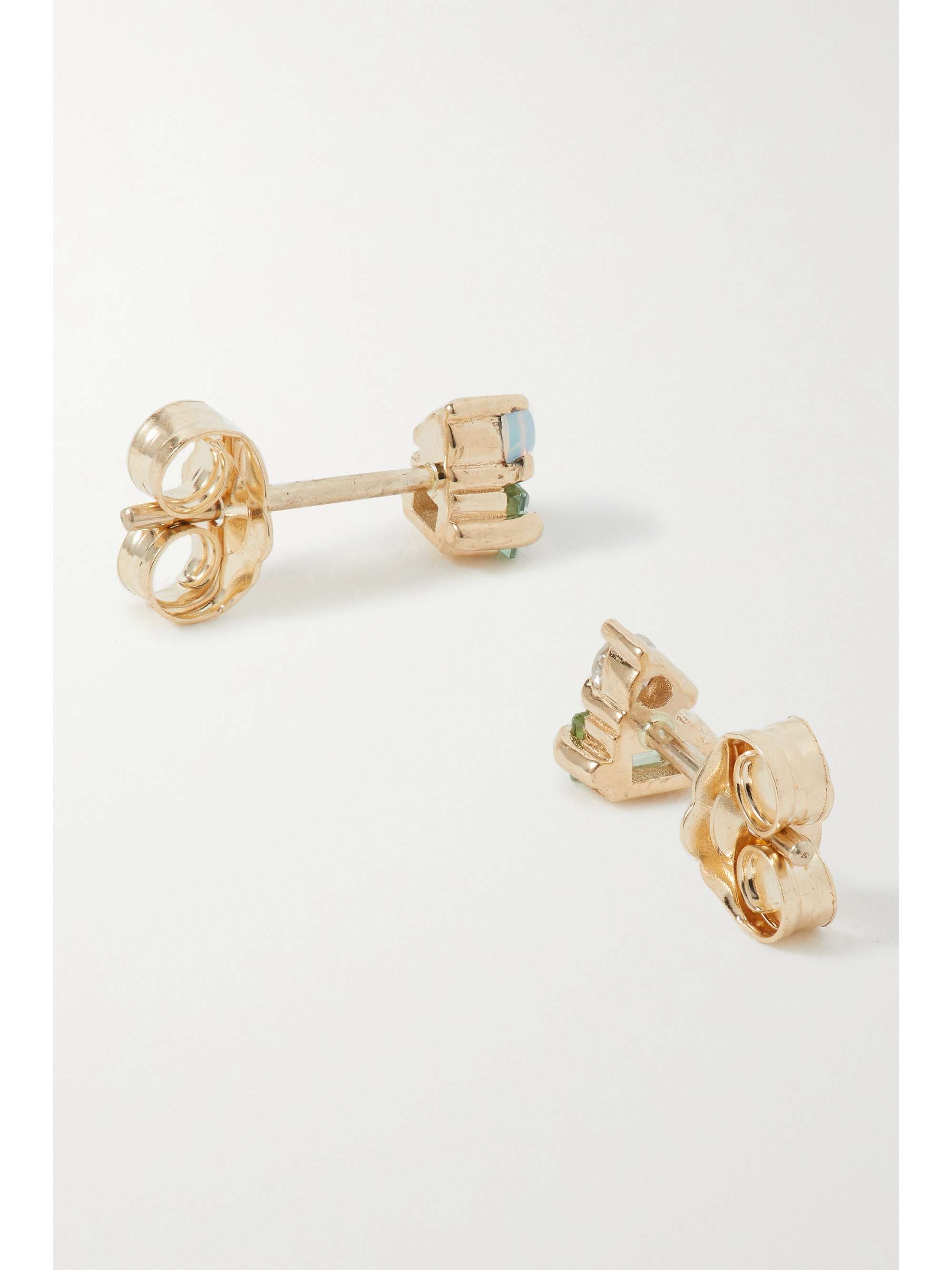 WWAKE Column reycled gold multi-stone earrings