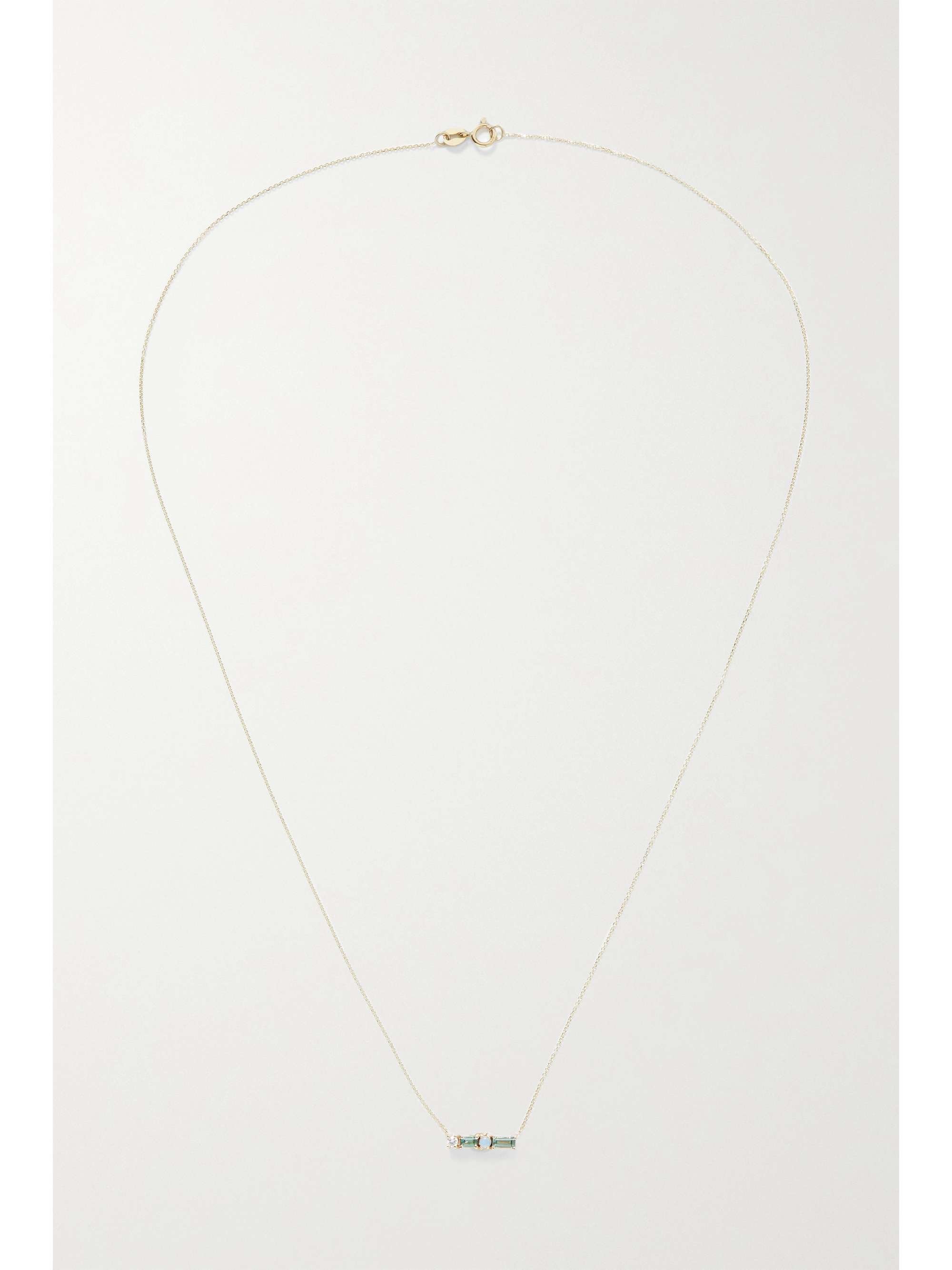 WWAKE Pillar recycled gold multi-stone necklace