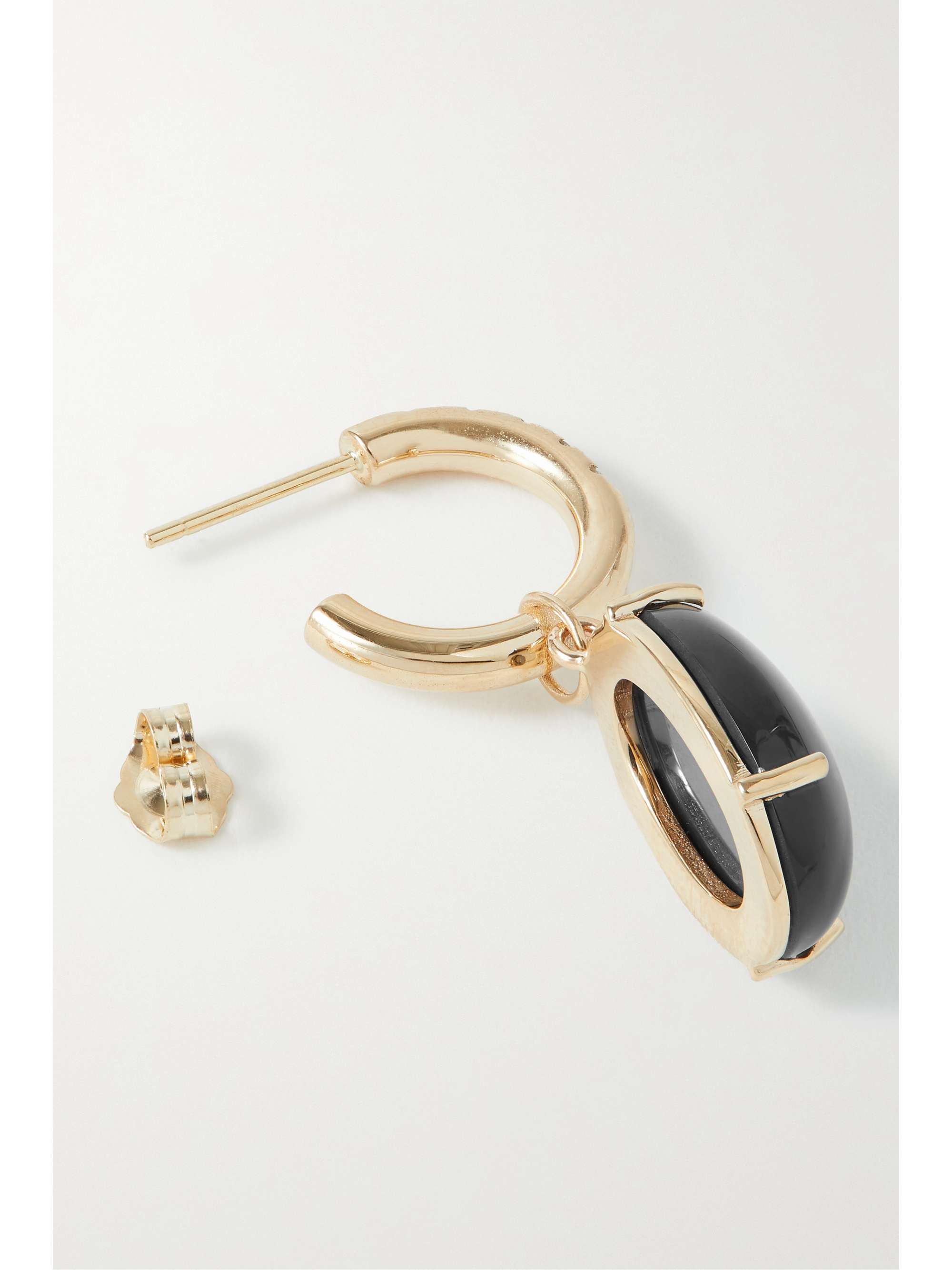 WWAKE Recycled gold, jasper and diamond single hoop earring