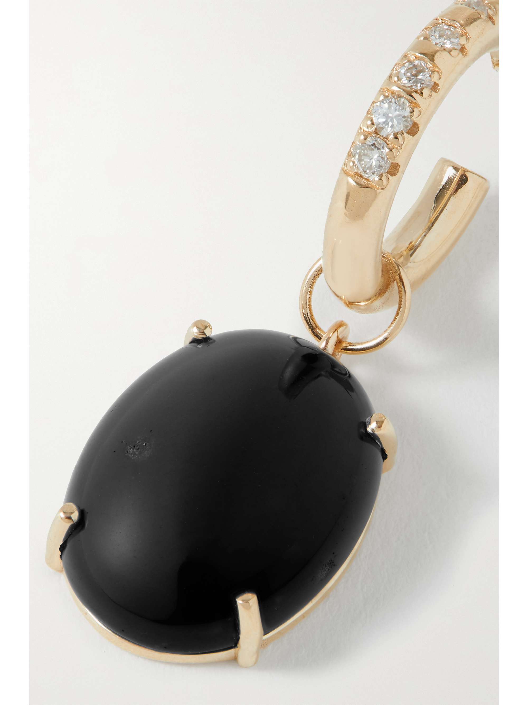 WWAKE Recycled gold, jasper and diamond single hoop earring
