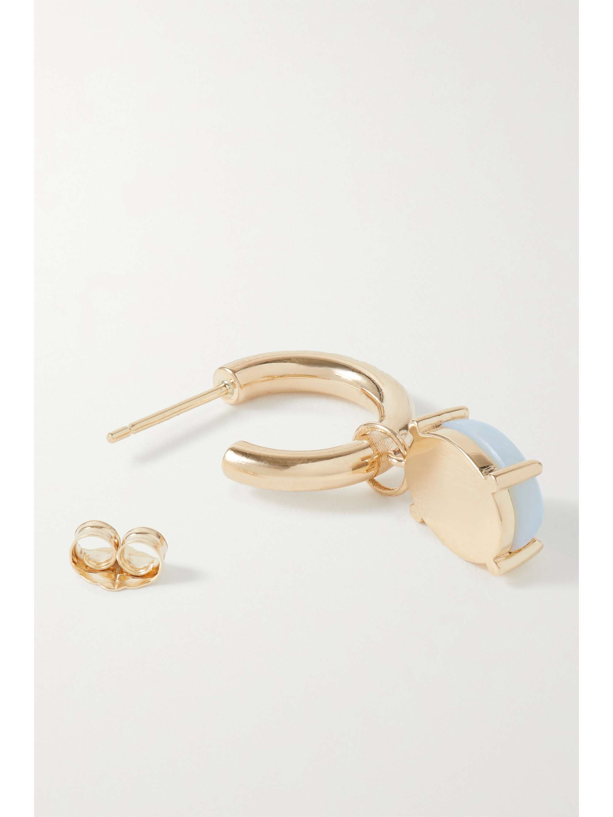 WWAKE Recycled gold, opal and diamond single hoop earring