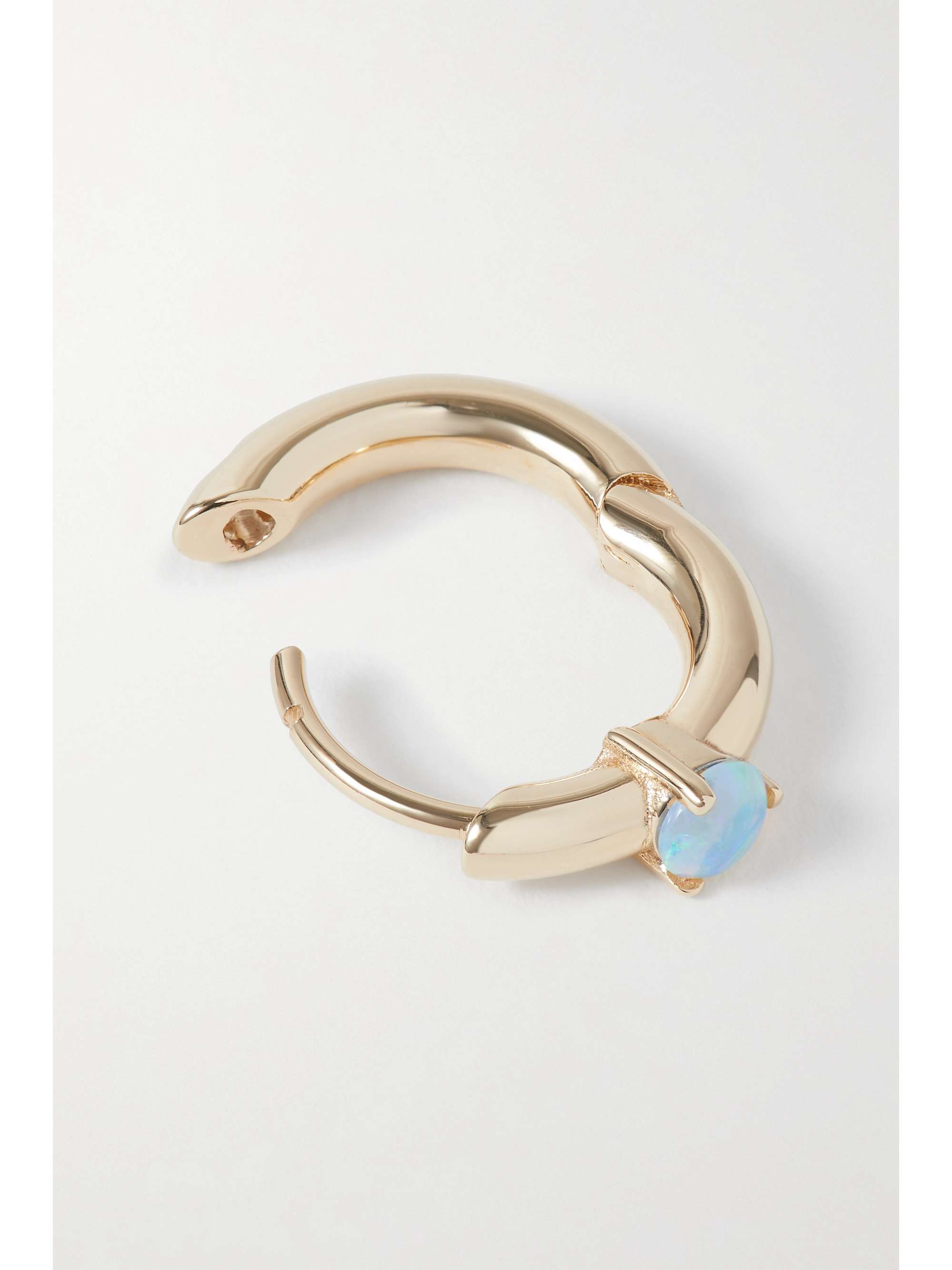WWAKE Recycled gold opal single hoop earring