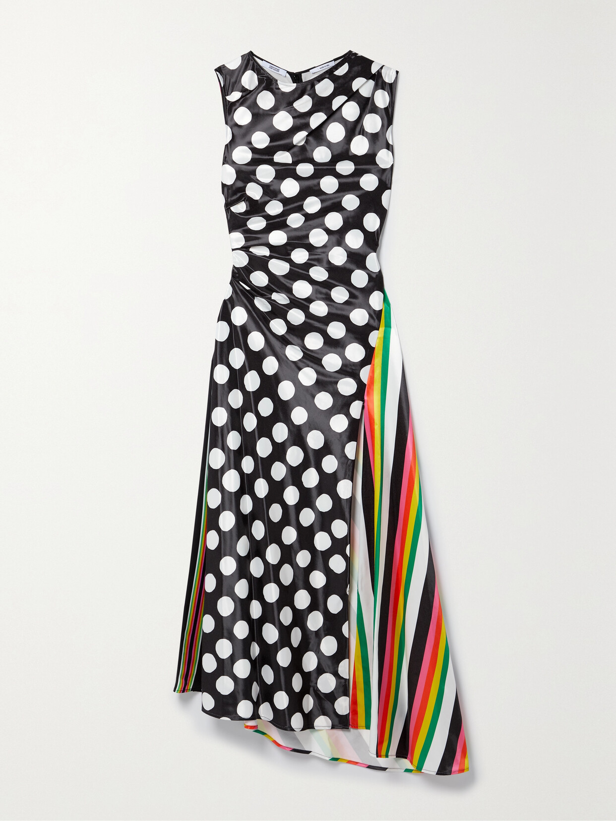 Christopher John Rogers Striped Polka-dot Satin-twill Maxi Dress