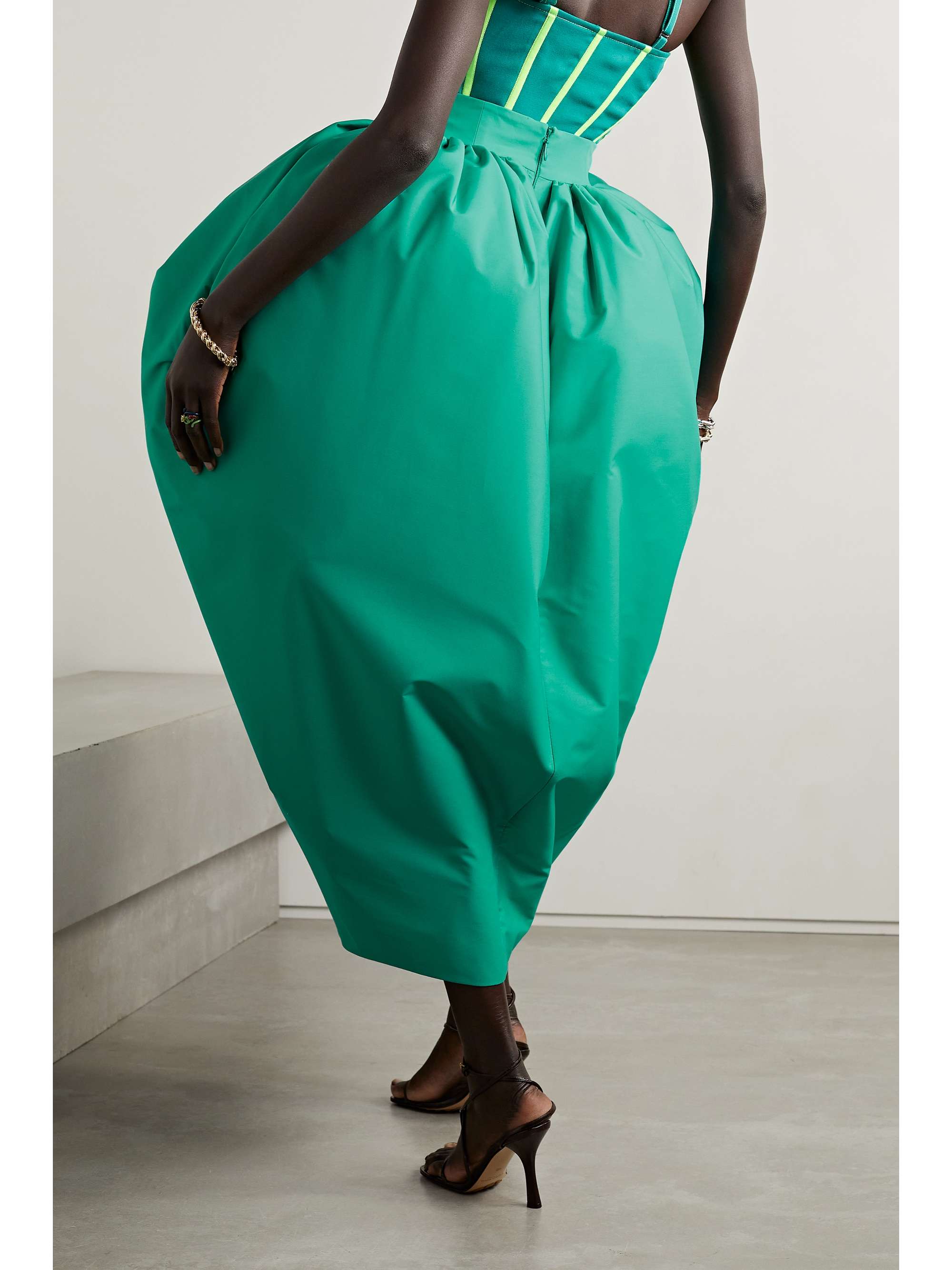 CHRISTOPHER JOHN ROGERS Tulip gathered poplin skirt