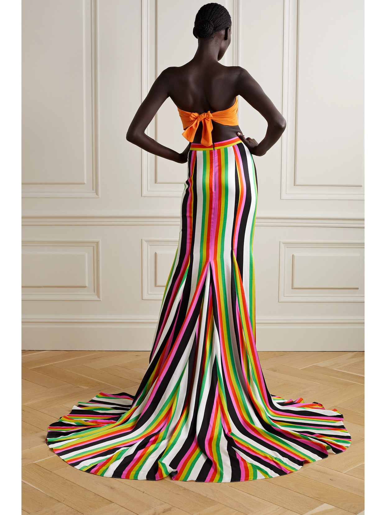 Striped Crepe Maxi